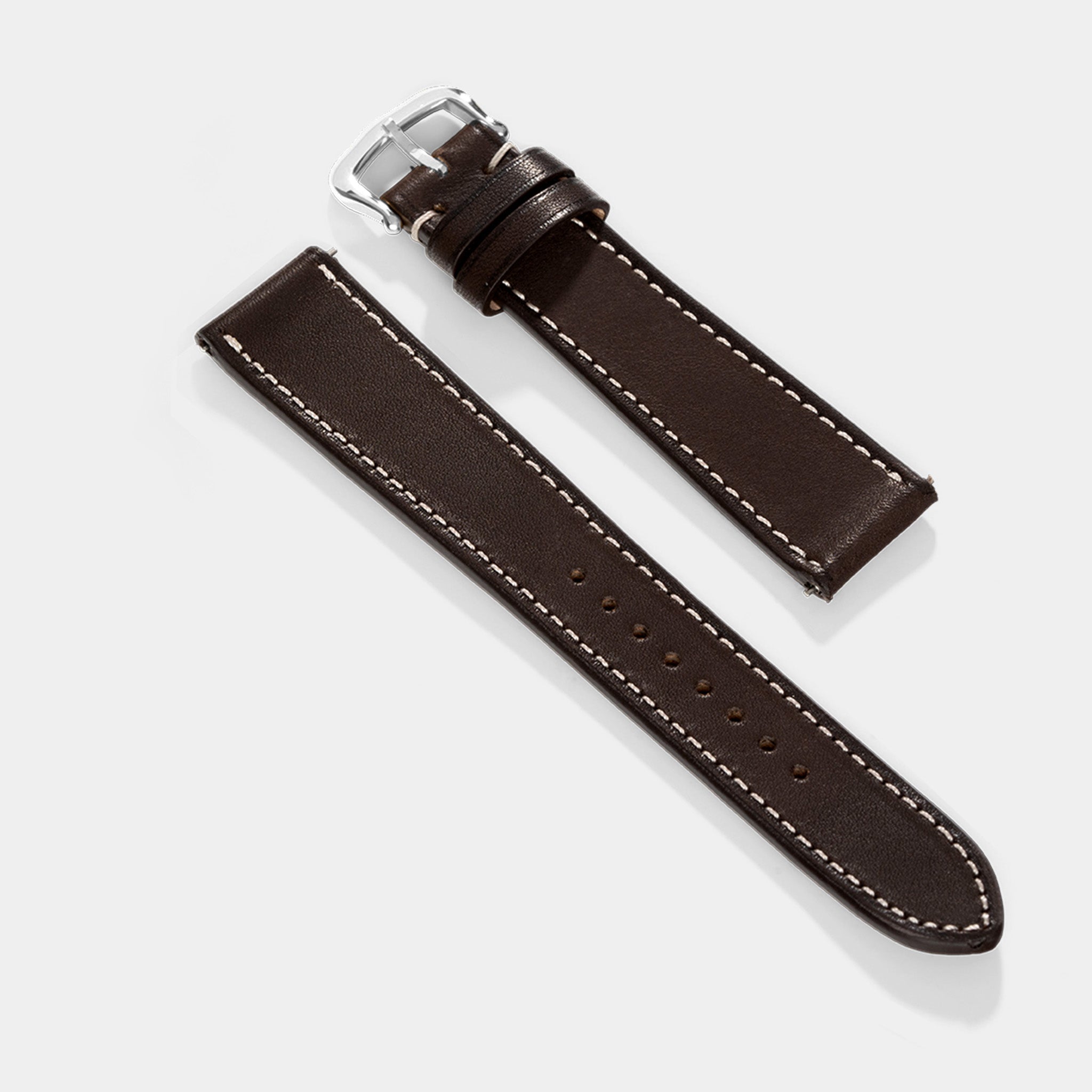Horlogeband voor Cartier Tank Must (2021-2024) - The Barenia Dark Cognac Brown