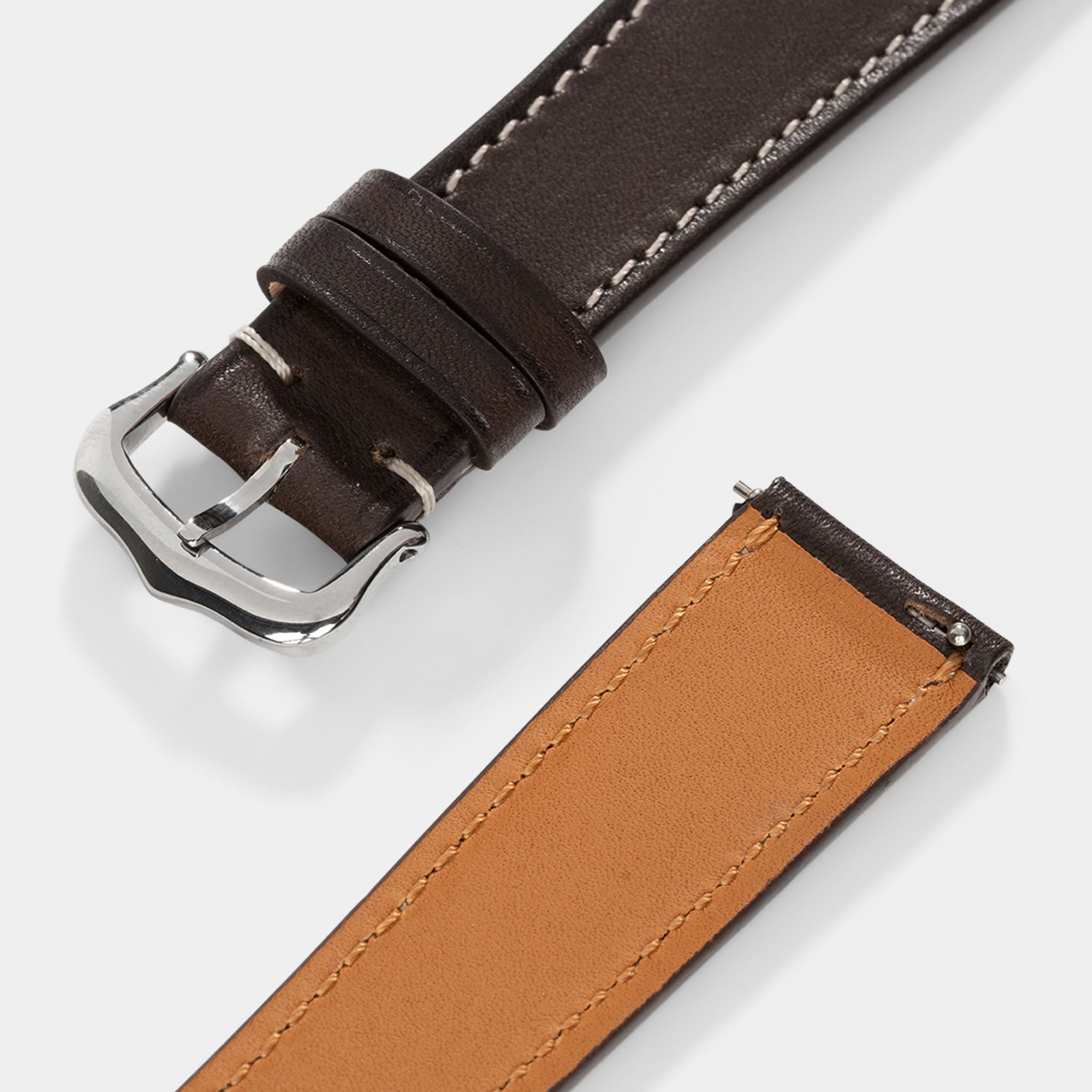 Horlogeband voor Cartier Tank Must (2021-2024) - The Barenia Dark Cognac Brown