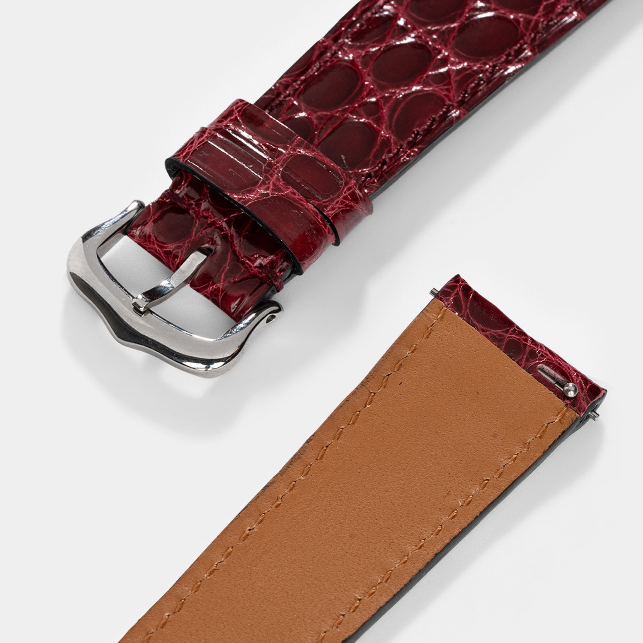 Horlogeband voor Cartier Tank Must (2021-2024) - The Bordeaux Alligator