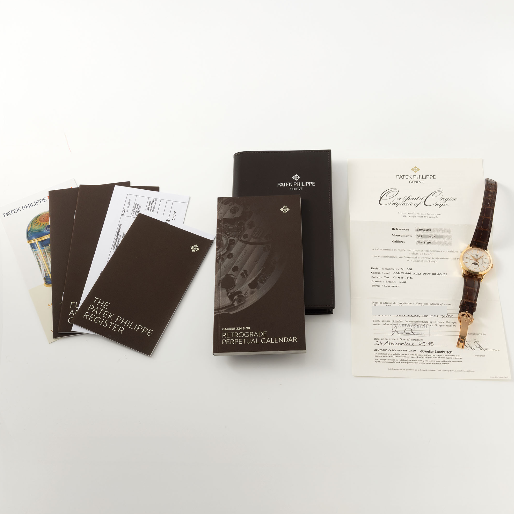 Patek Philippe 5496R Retrograde Perpetual Calendar in 18K Rose Gold Box And Paper Set