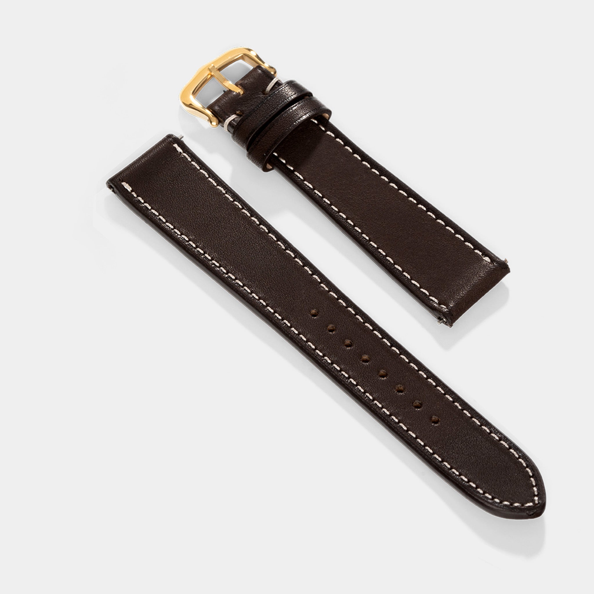 Horlogeband voor Cartier Tank Louis (2021-2024) - The Barenia Dark Cognac Brown