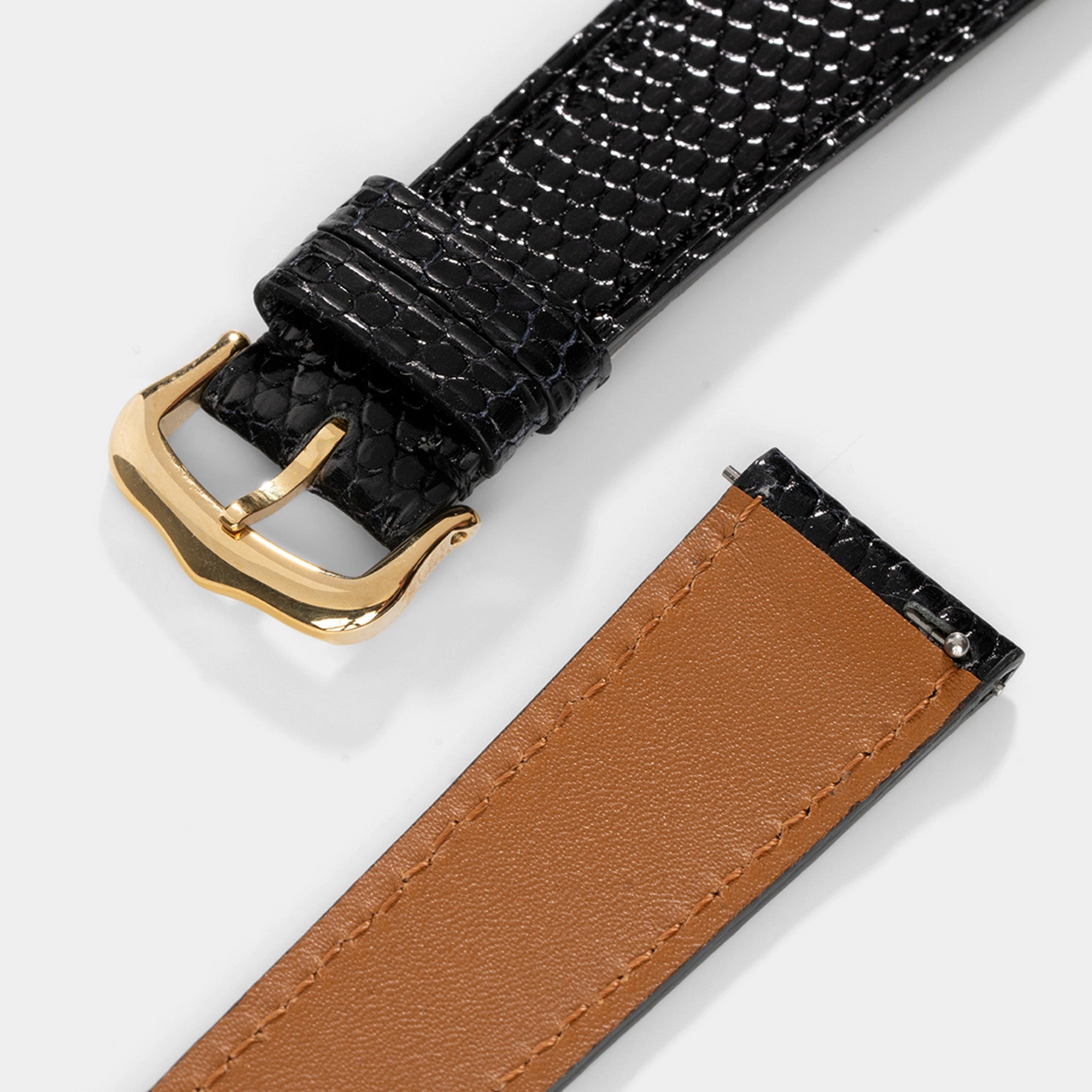 Horlogeband voor Cartier Tank Louis (2021-2024) - The Slim Black Lizard