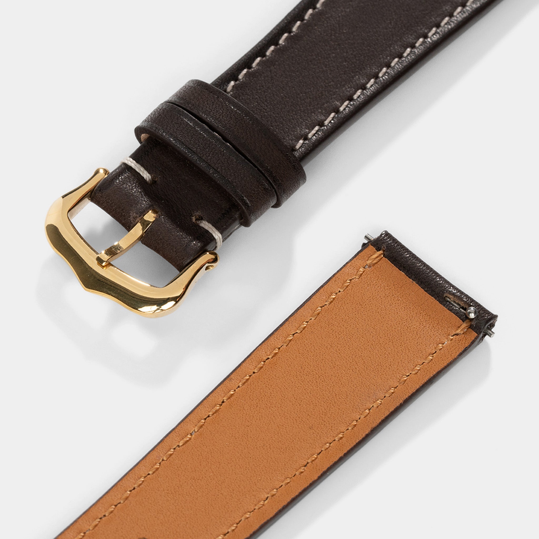 Horlogeband voor Cartier Tank Louis (2021-2024) - The Barenia Dark Cognac Brown