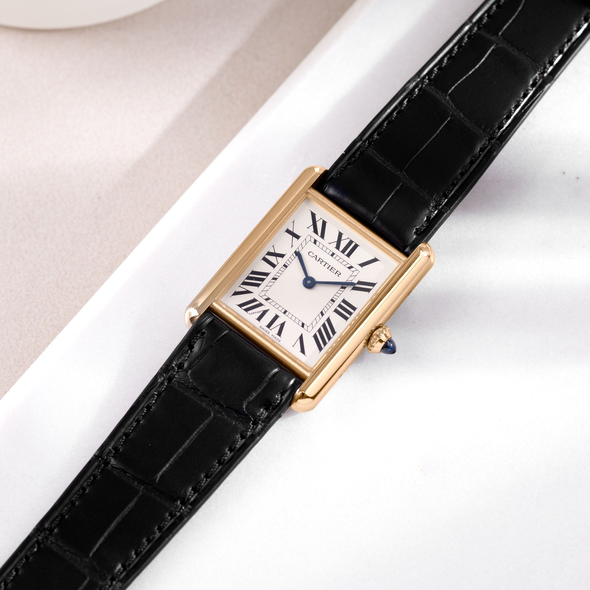 Horlogeband voor Cartier Tank Louis (2021-2024) - The Premium Black Alligator