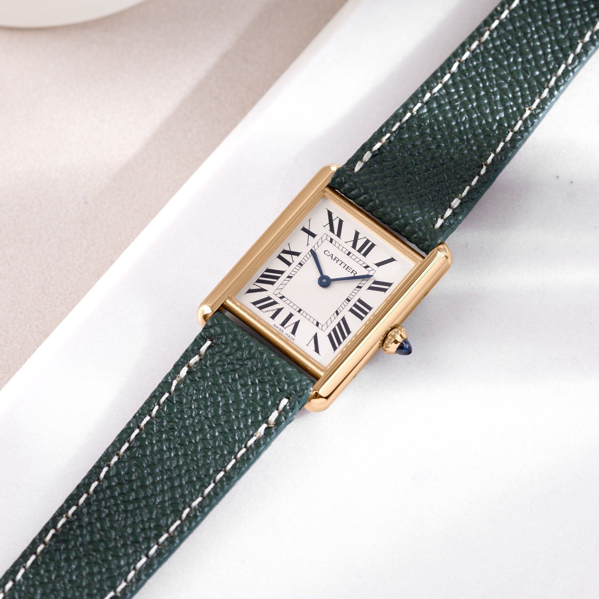 Horlogeband voor Cartier Tank Louis (2021-2024) - The Marston Calf Dark Green