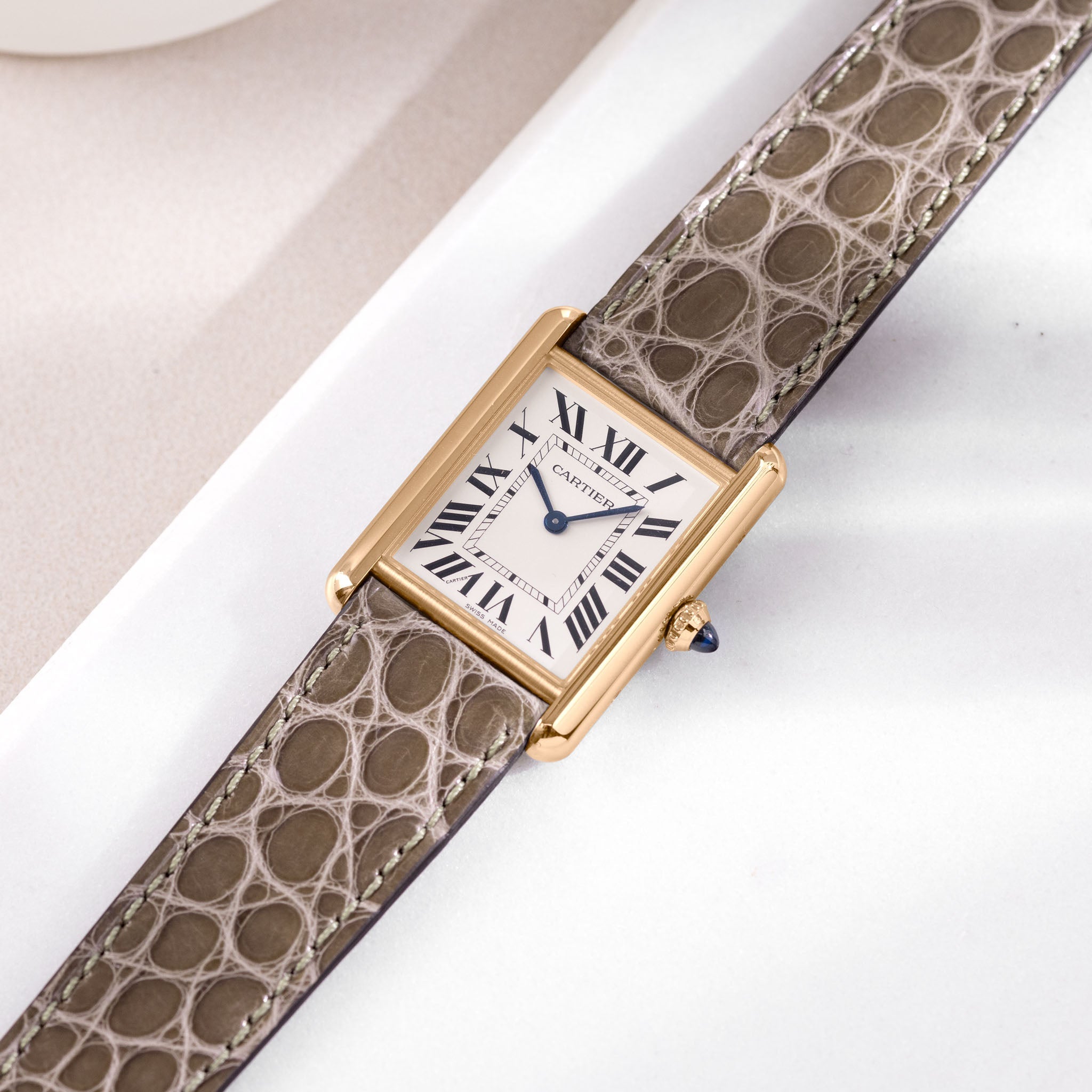 Horlogeband voor Cartier Tank Louis (2021-2024) - The Taupe Alligator