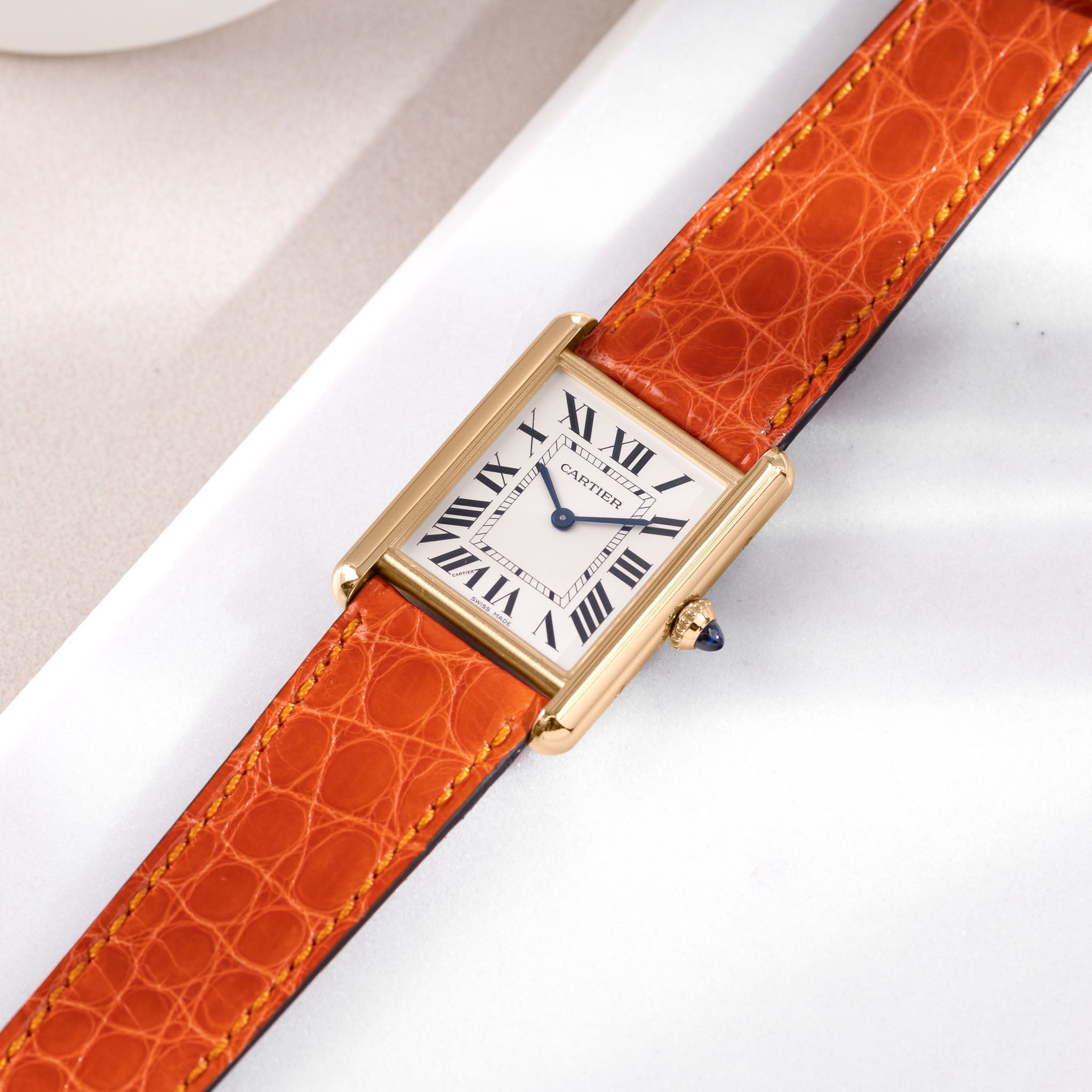 Horlogeband voor Cartier Tank Louis (2021-2024) - The Orange Alligator