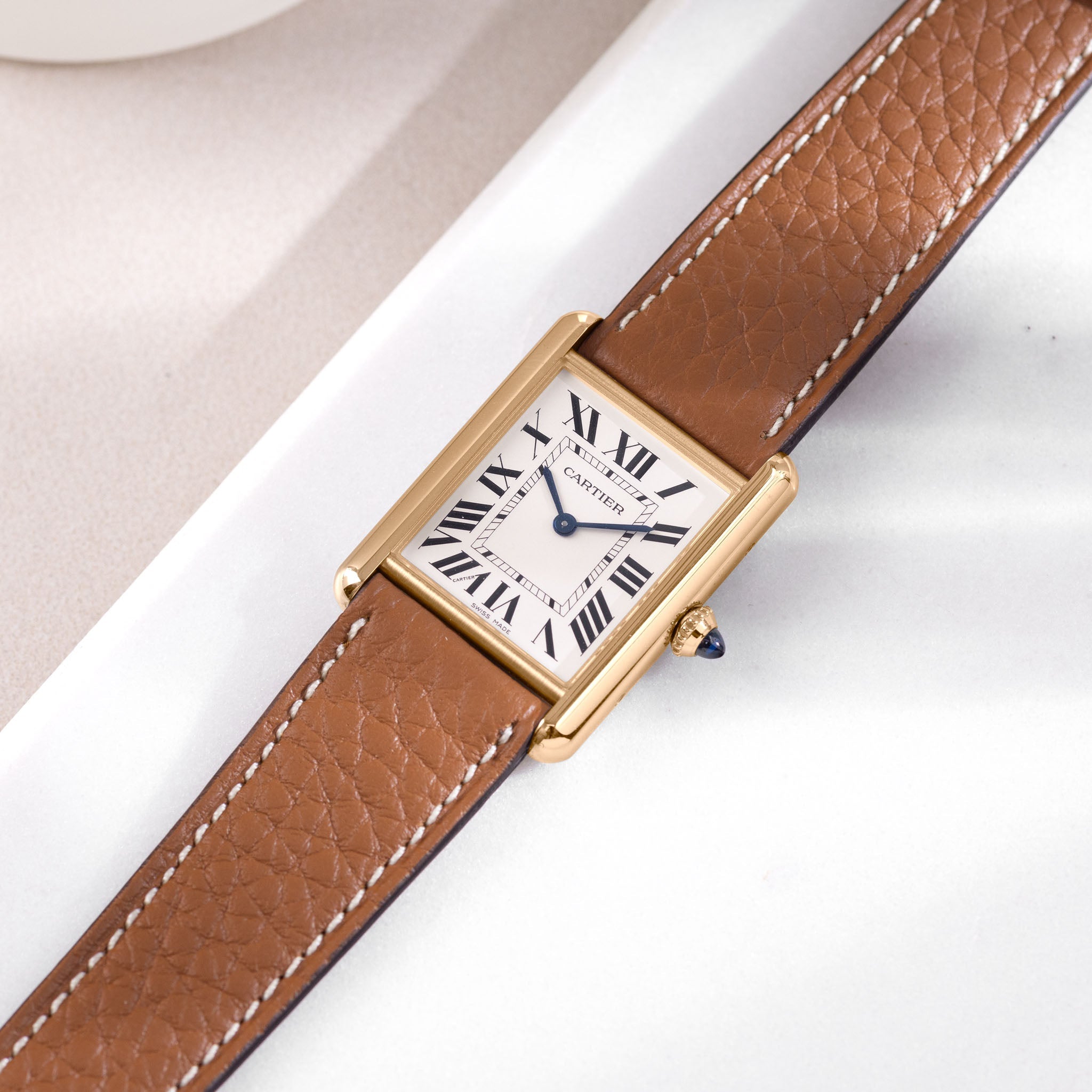 Horlogeband voor Cartier Tank Louis (2021-2024) - The Taurillon Brown