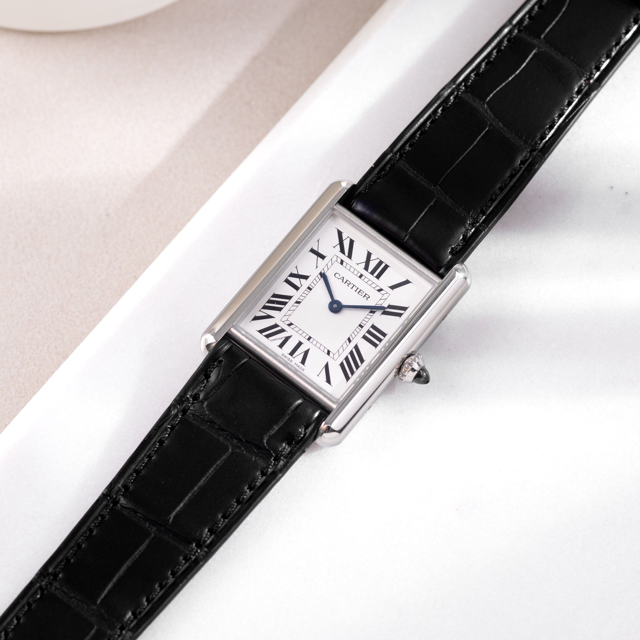 Horlogeband voor Cartier Tank Must (2021-2024) - The Premium Black Alligator