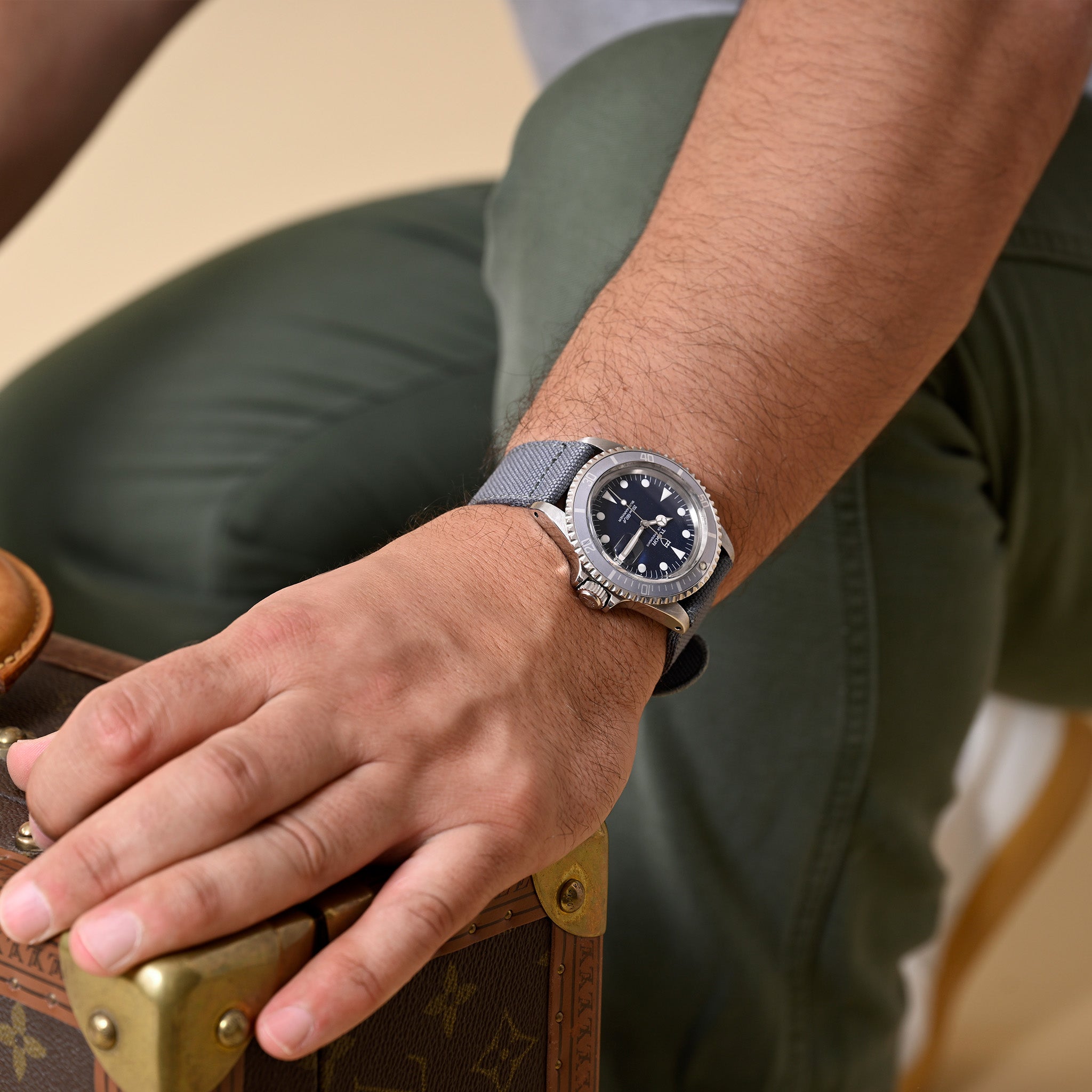 Safari Grijs Canvas Horlogeband