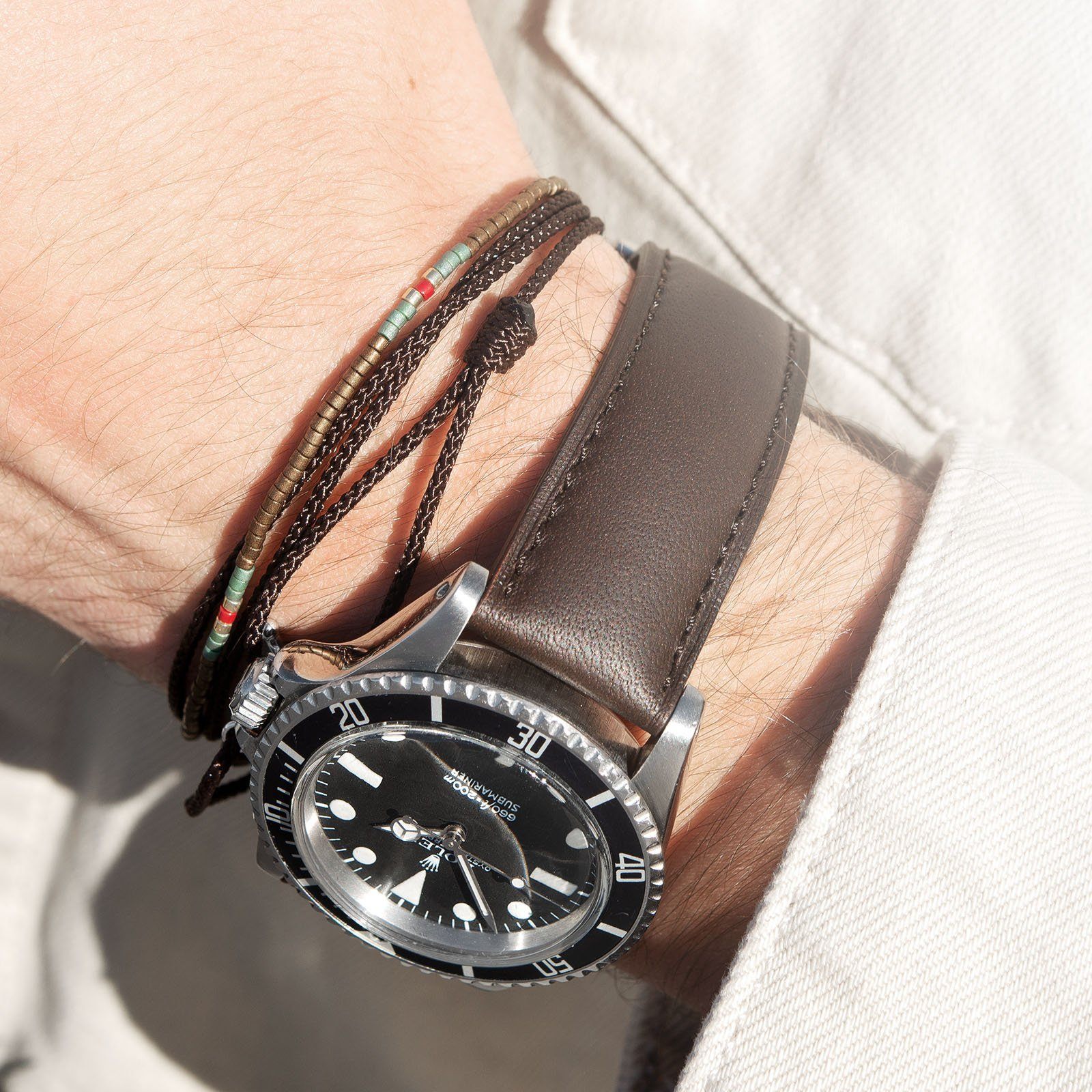 Antique Brown Leren Horlogeband