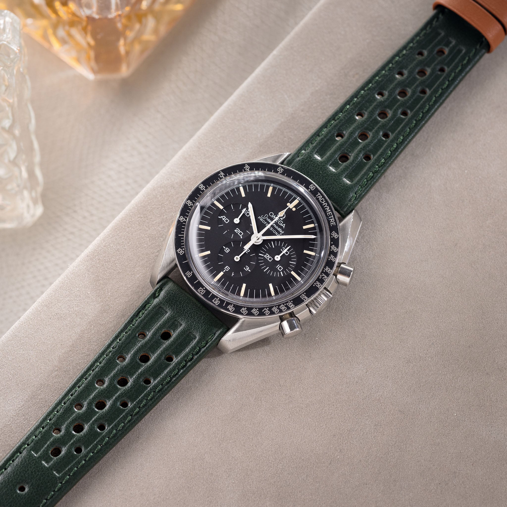 British Racing Green Leather Watch Strap - Jubilee Edition - Lengte Lang