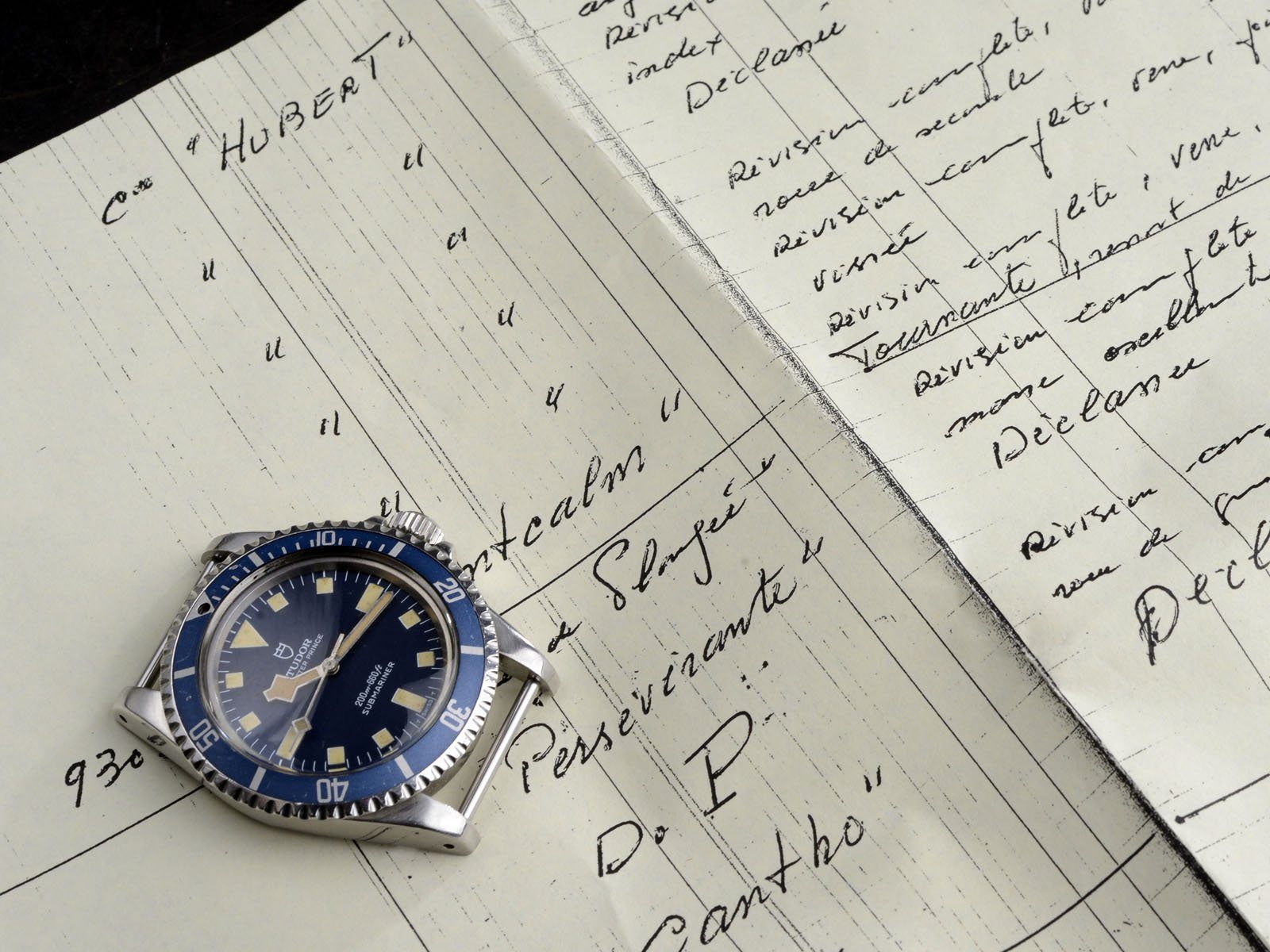 TUDOR MN 1980 BLUE SNOWFLAKE WITH LEDGER BOOK EXTRACT