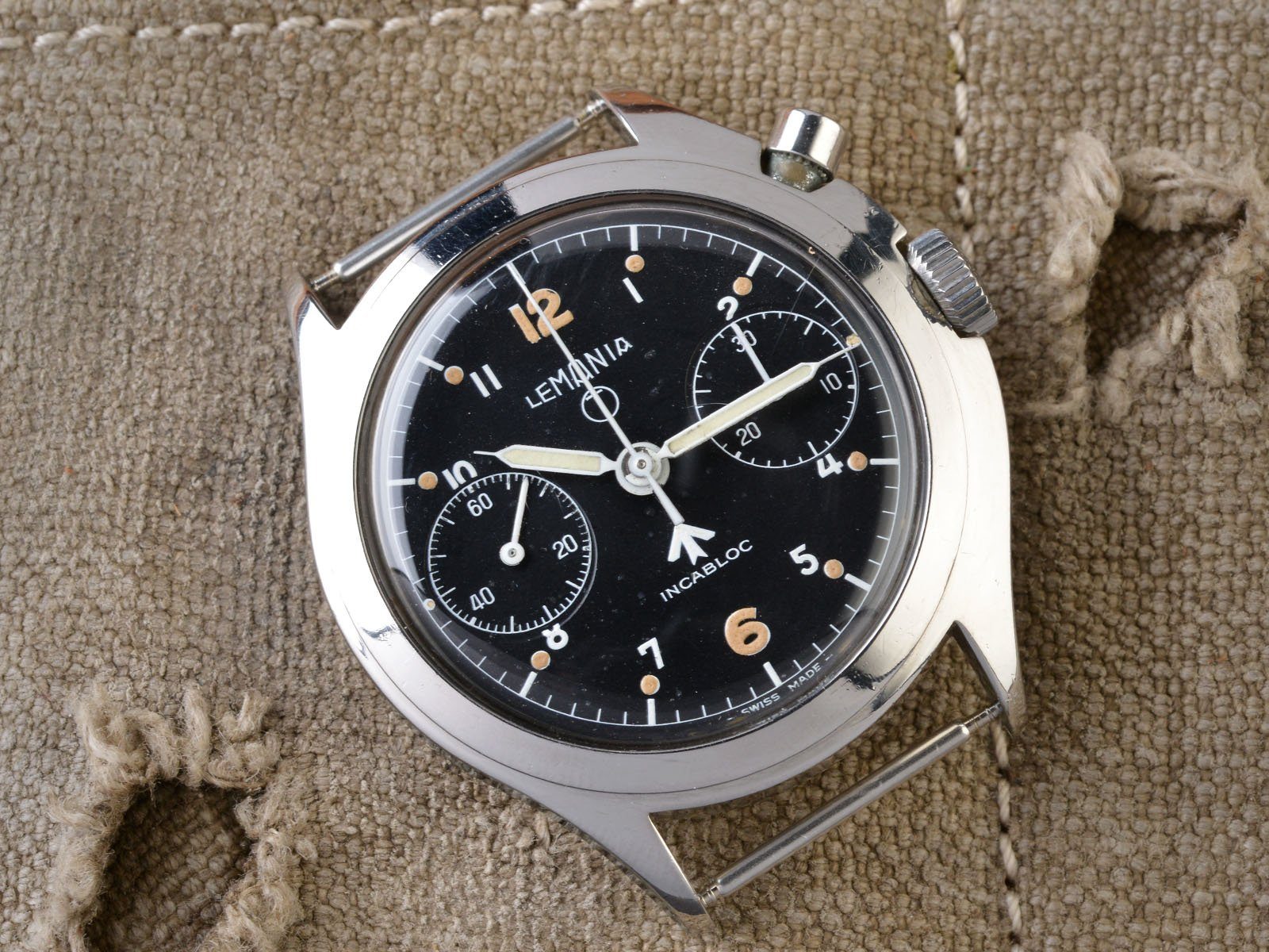 LEMANIA MILITARY 6BB ROYAL RAF SINGLE BUTTON CHRONOGRAPH WATCH