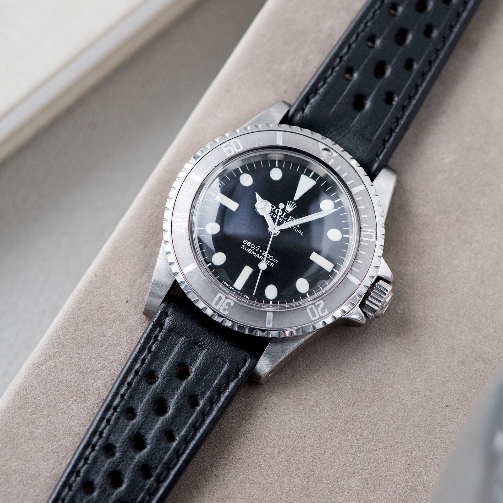 Racing Zwart Speedy Leren Horlogeband