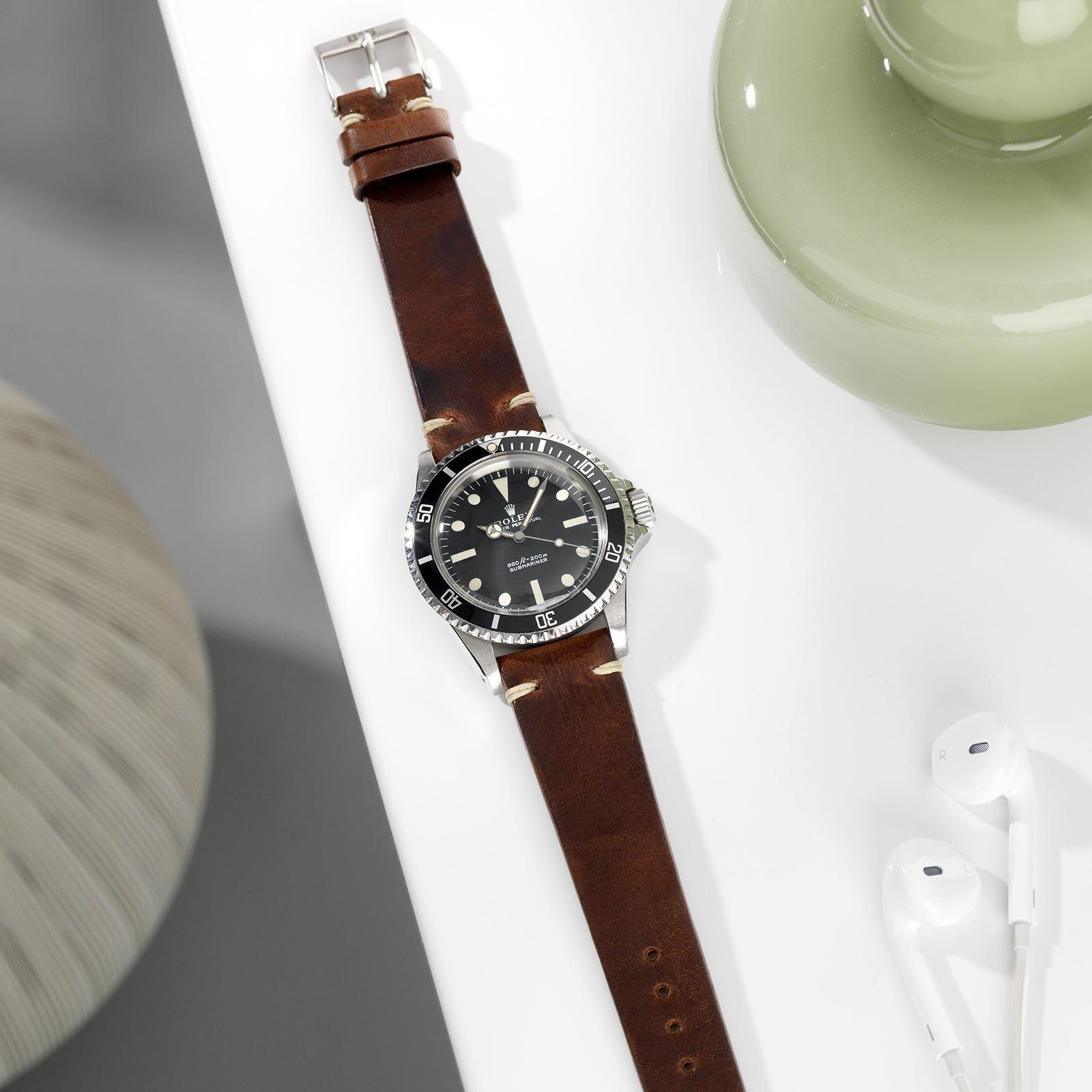 Siena Brown Leren Horlogeband - Lengte Lang