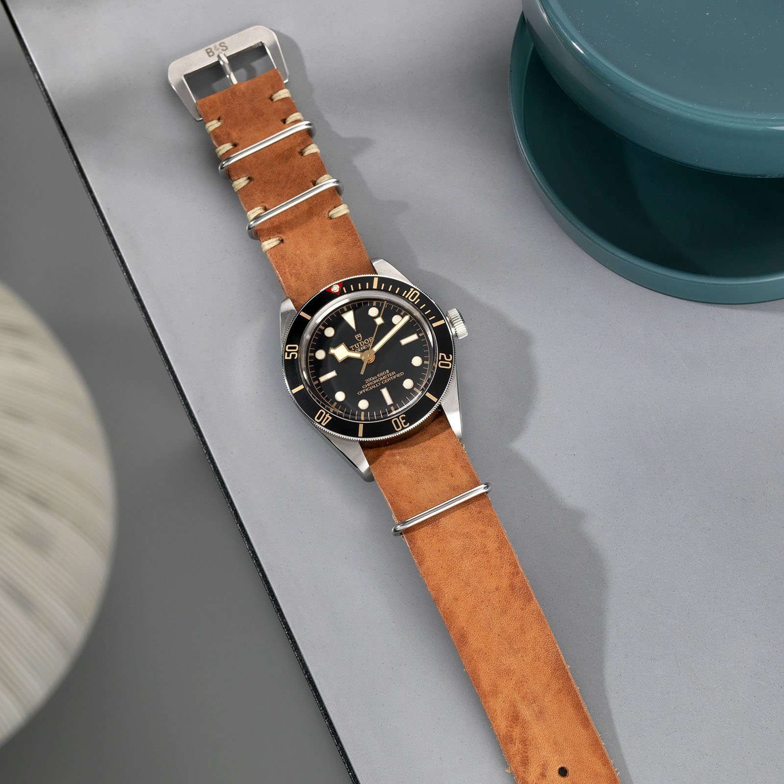 Caramel Brown Nato Leren Horlogeband