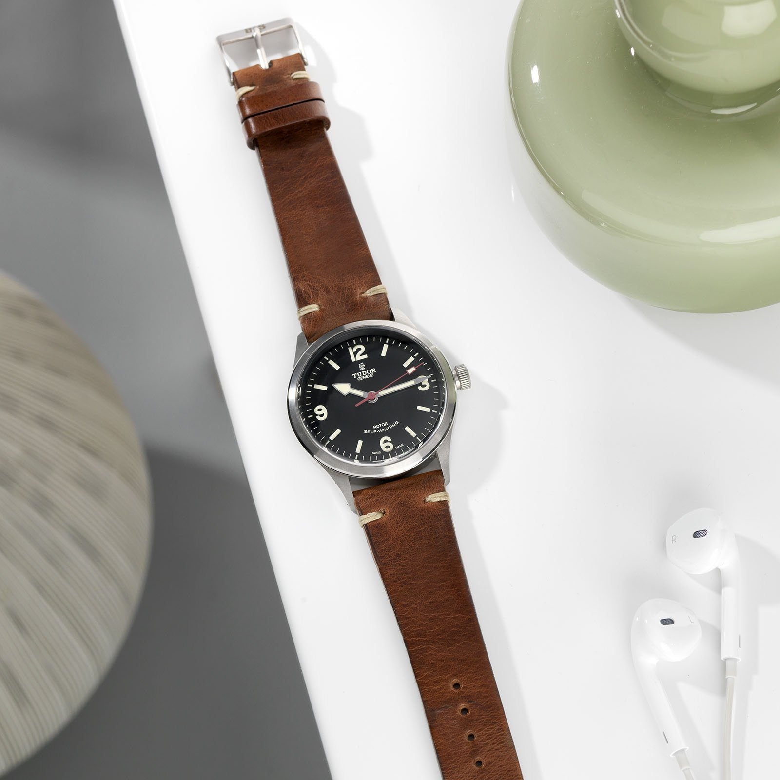 Siena Brown Leren Horlogeband - Lengte Lang