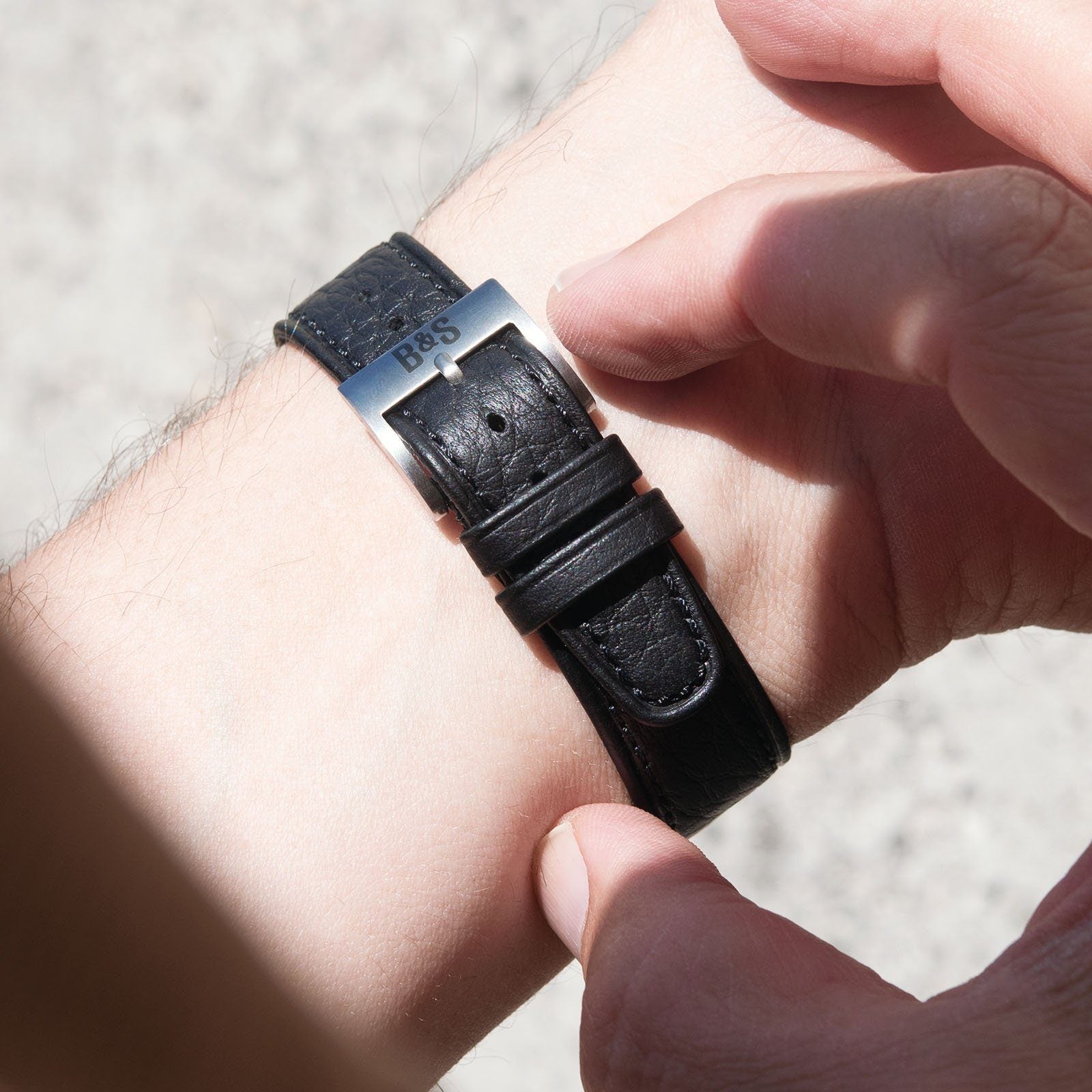Taurillon Zwart Speedy Leren Horlogeband