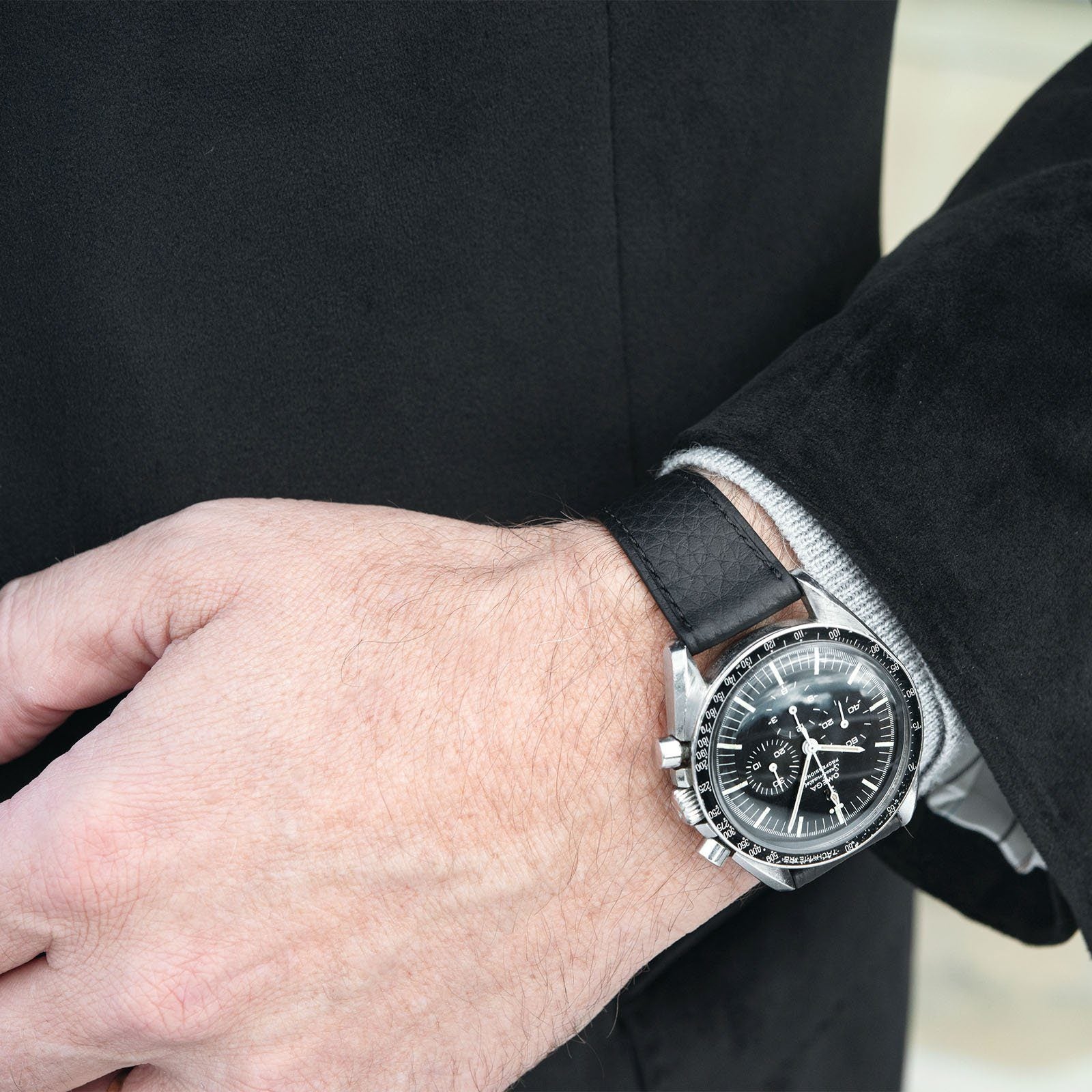 Taurillon Zwart Speedy Leren Horlogeband