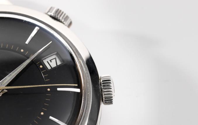 Jaeger leCoultre Memovox Black Gilt Dial Ref. E855