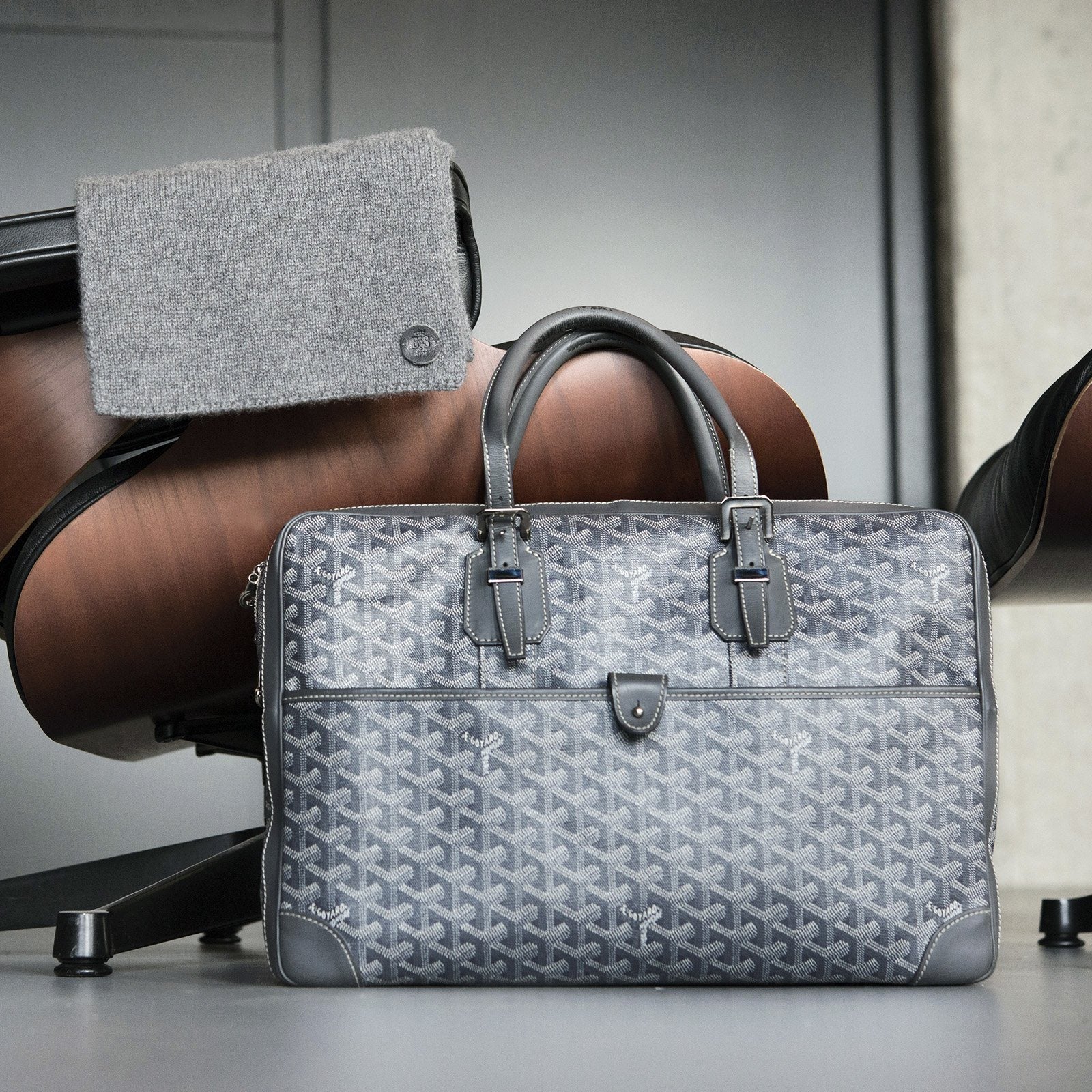 Goyard Ambassador PM Briefcase Grey