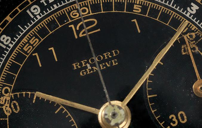 Record Screw Down Case 1940s Gilt Dual Scale Chrono