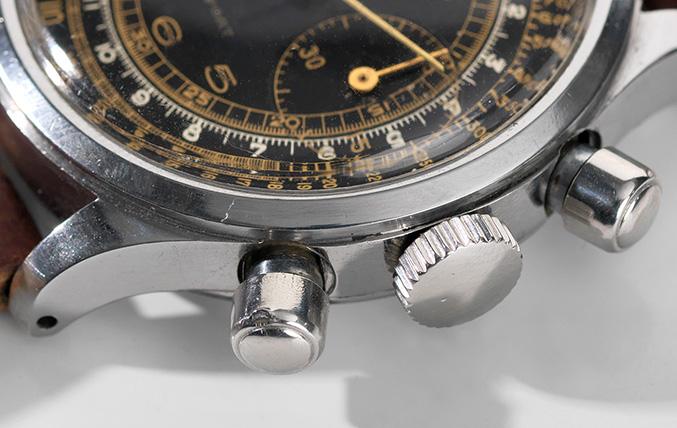 Record Screw Down Case 1940s Gilt Dual Scale Chrono