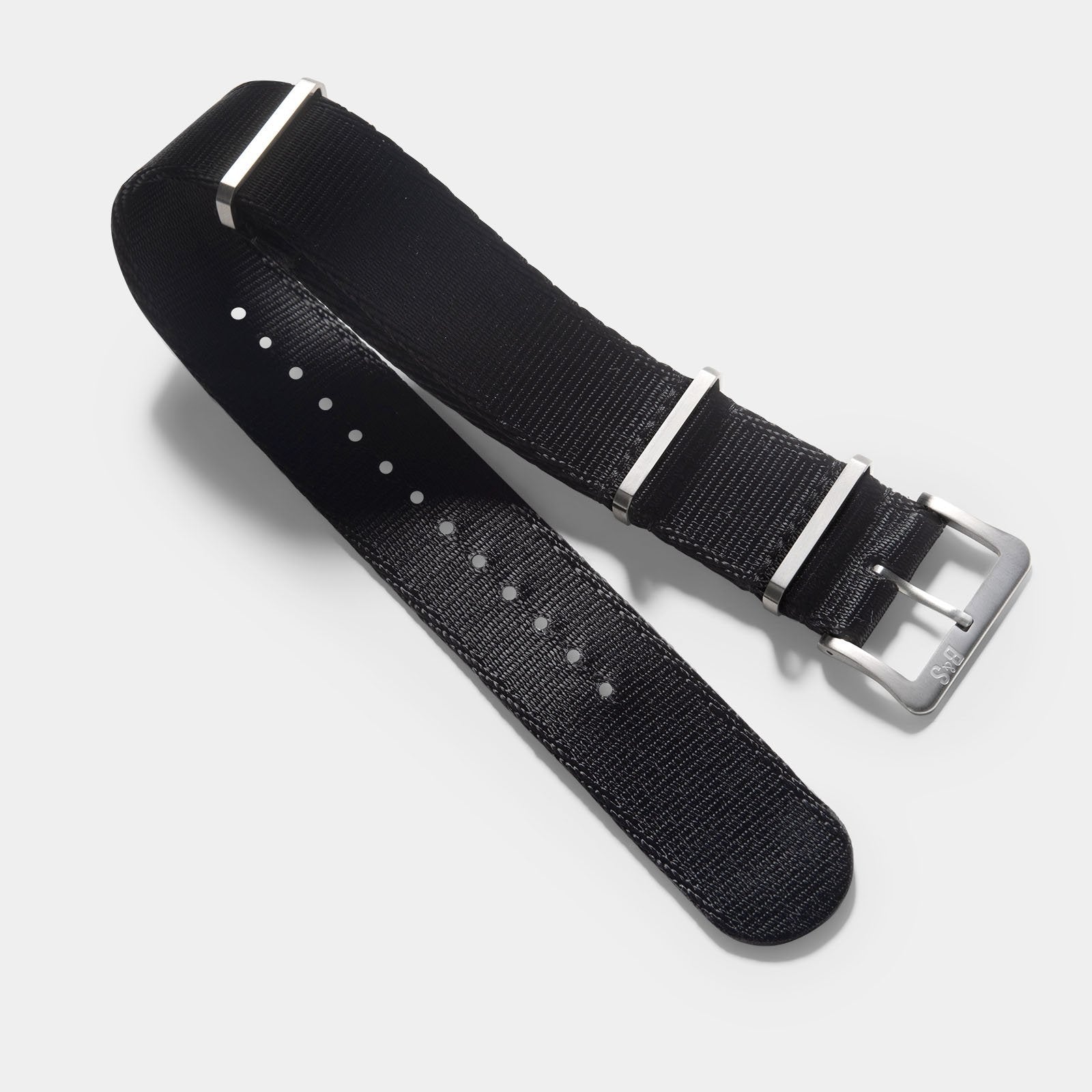 Deluxe Nylon Nato Horlogeband Diep Zwart