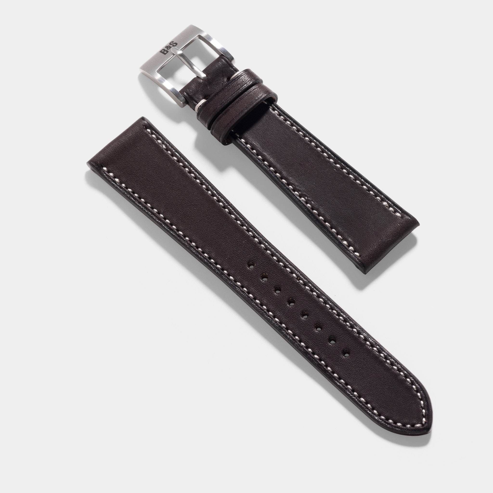 Barenia Dark Brown Leren Horlogeband