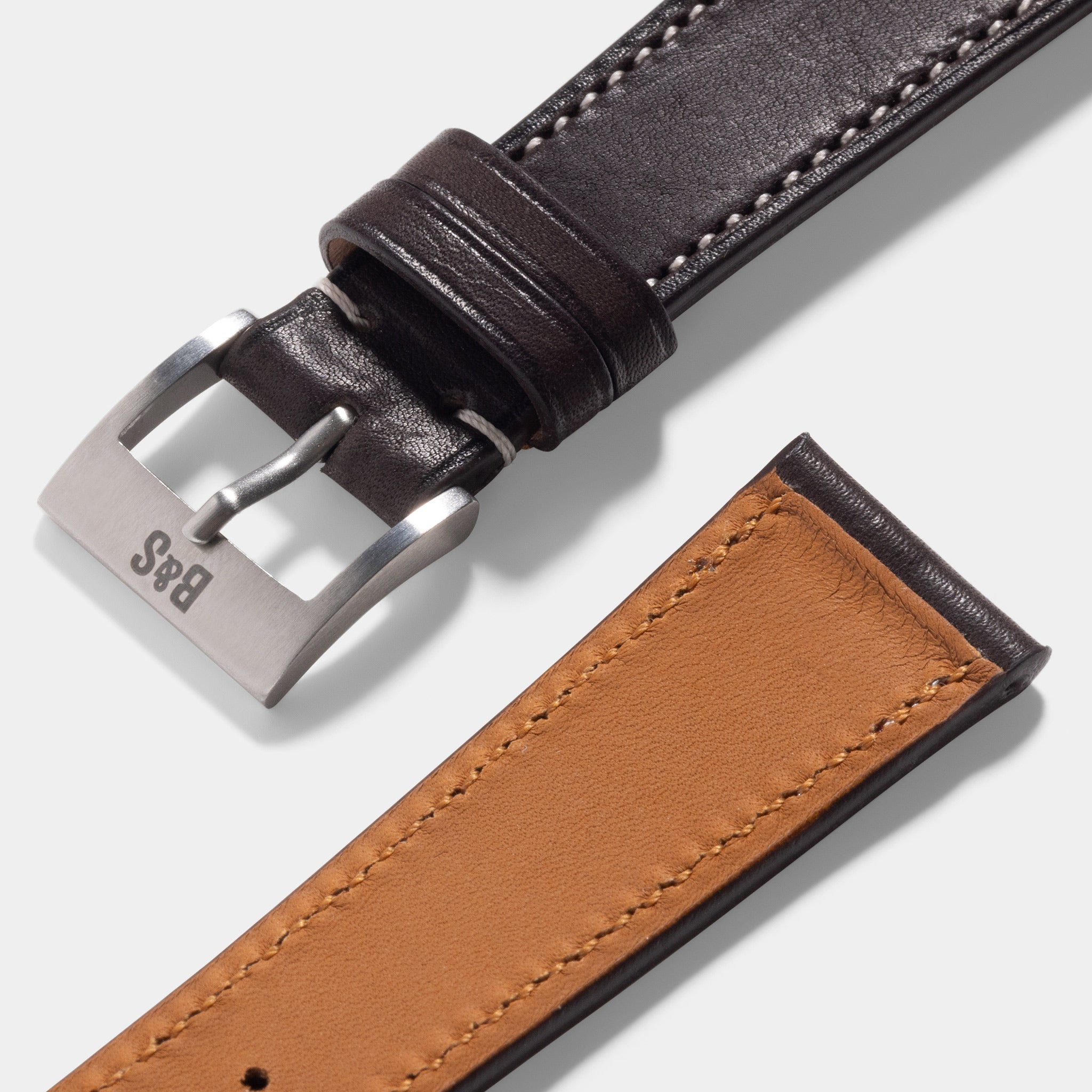 Barenia Dark Brown Leren Horlogeband