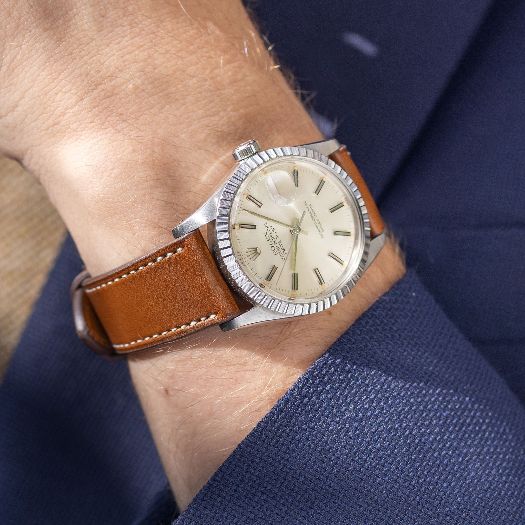 Barenia Cognac Brown Leren Horlogeband