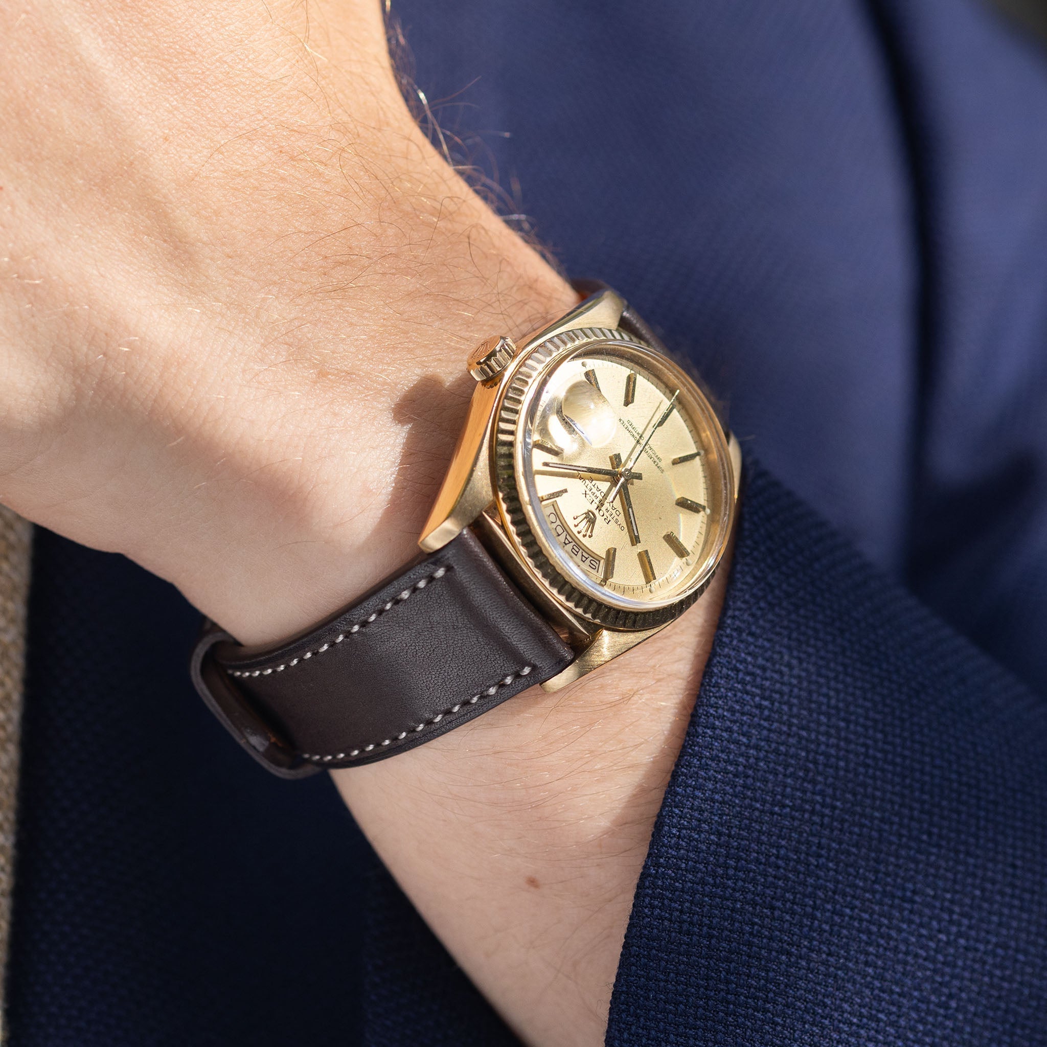 Barenia Dark Brown Leren Horlogeband