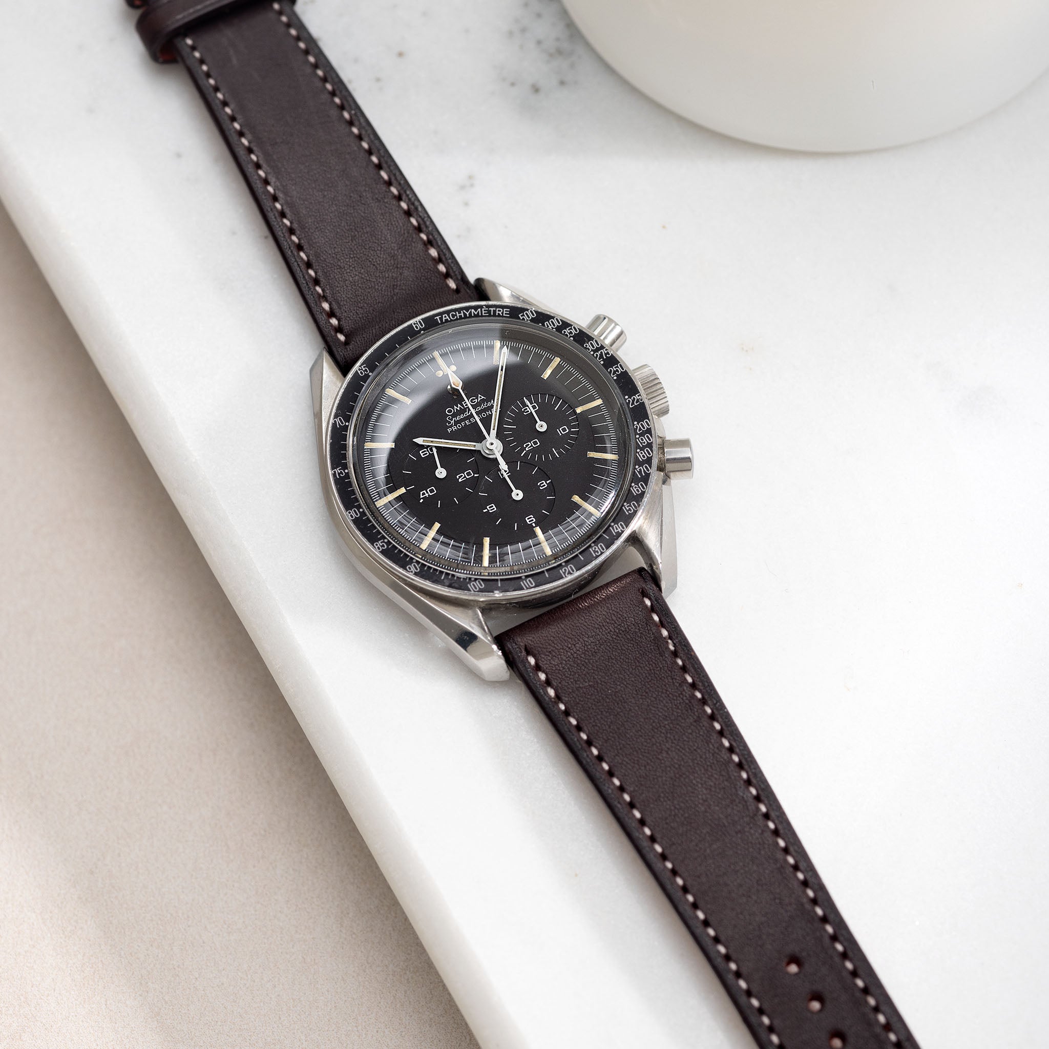 Barenia Dark Brown Leren Horlogeband