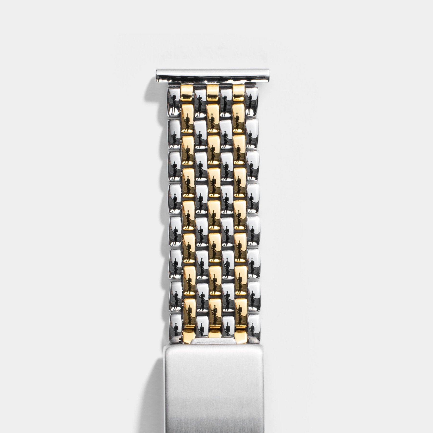 Beads Of Rice staal/goud Horlogearmband - rechte endlinks