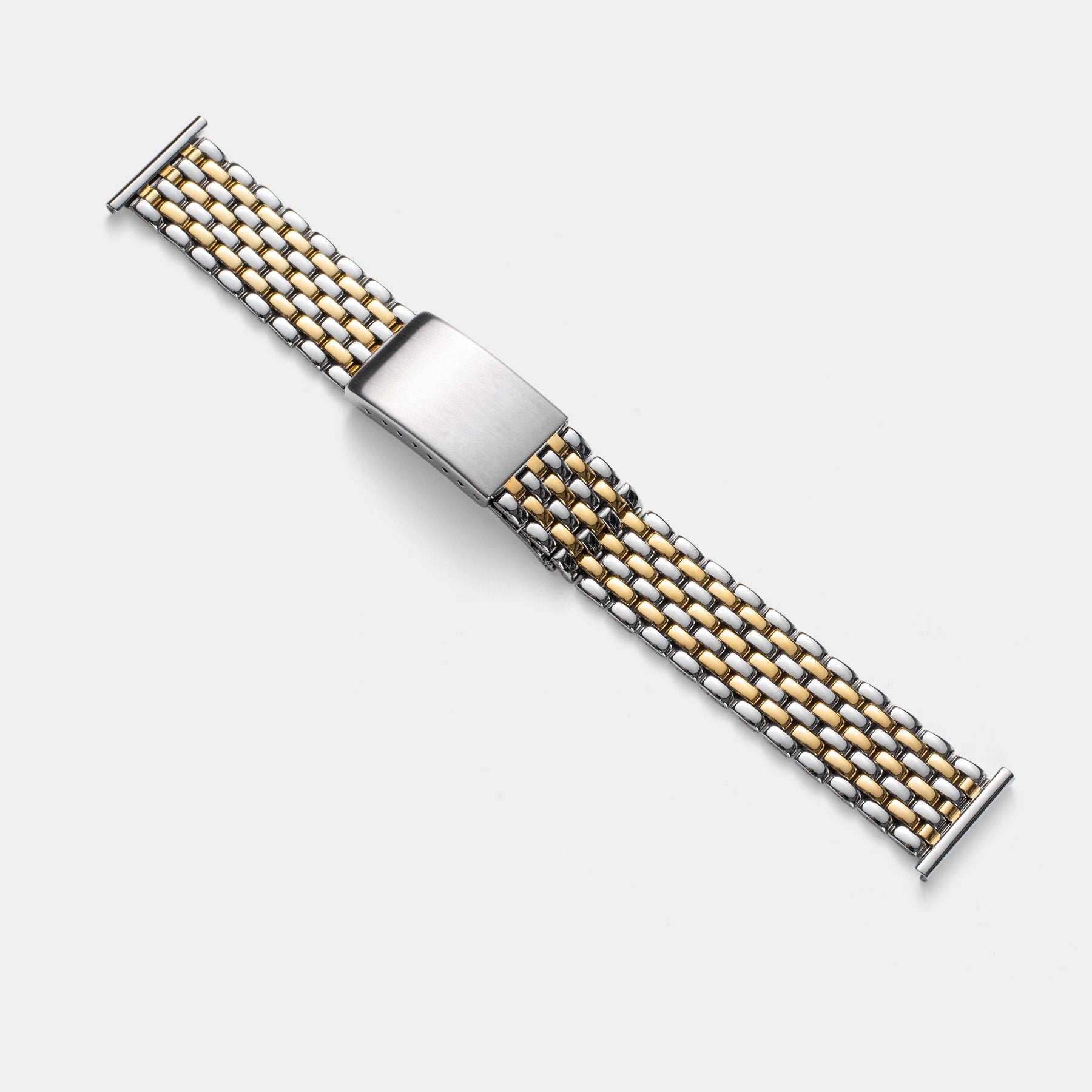 Beads Of Rice staal/goud Horlogearmband - rechte endlinks