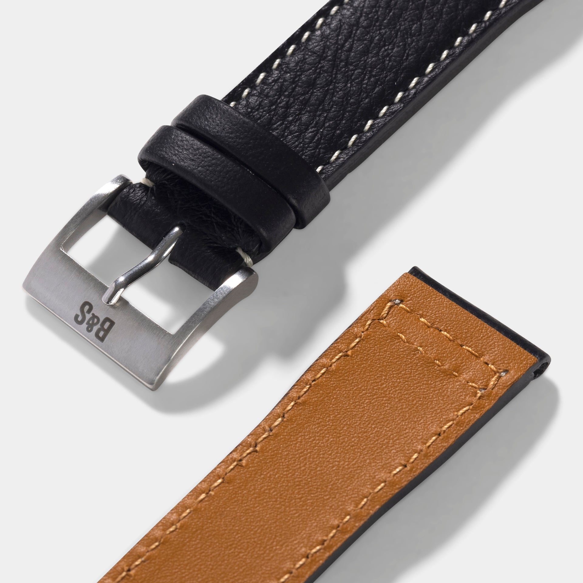 Zwart Aviator Leren Horlogeband
