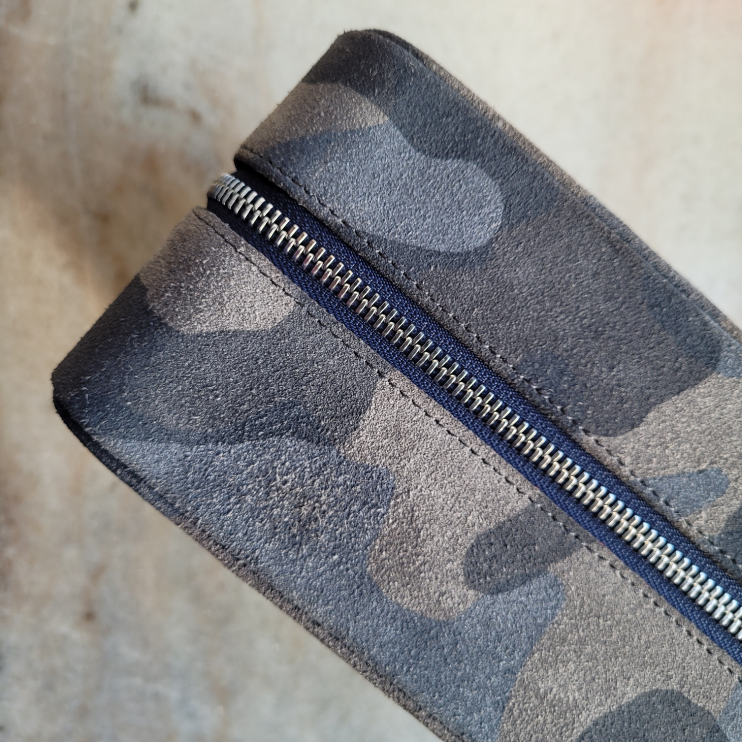 Sample Sale - Blue Camo Suede Luxury Leather Watch Box
