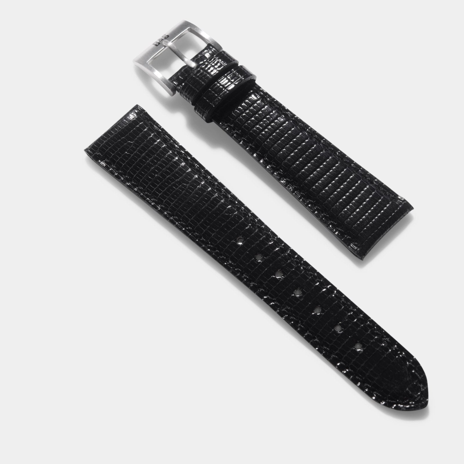 Horlogeband voor Rolex Submariner 5513 & 1680 - Brilliant Black Lizard Leather