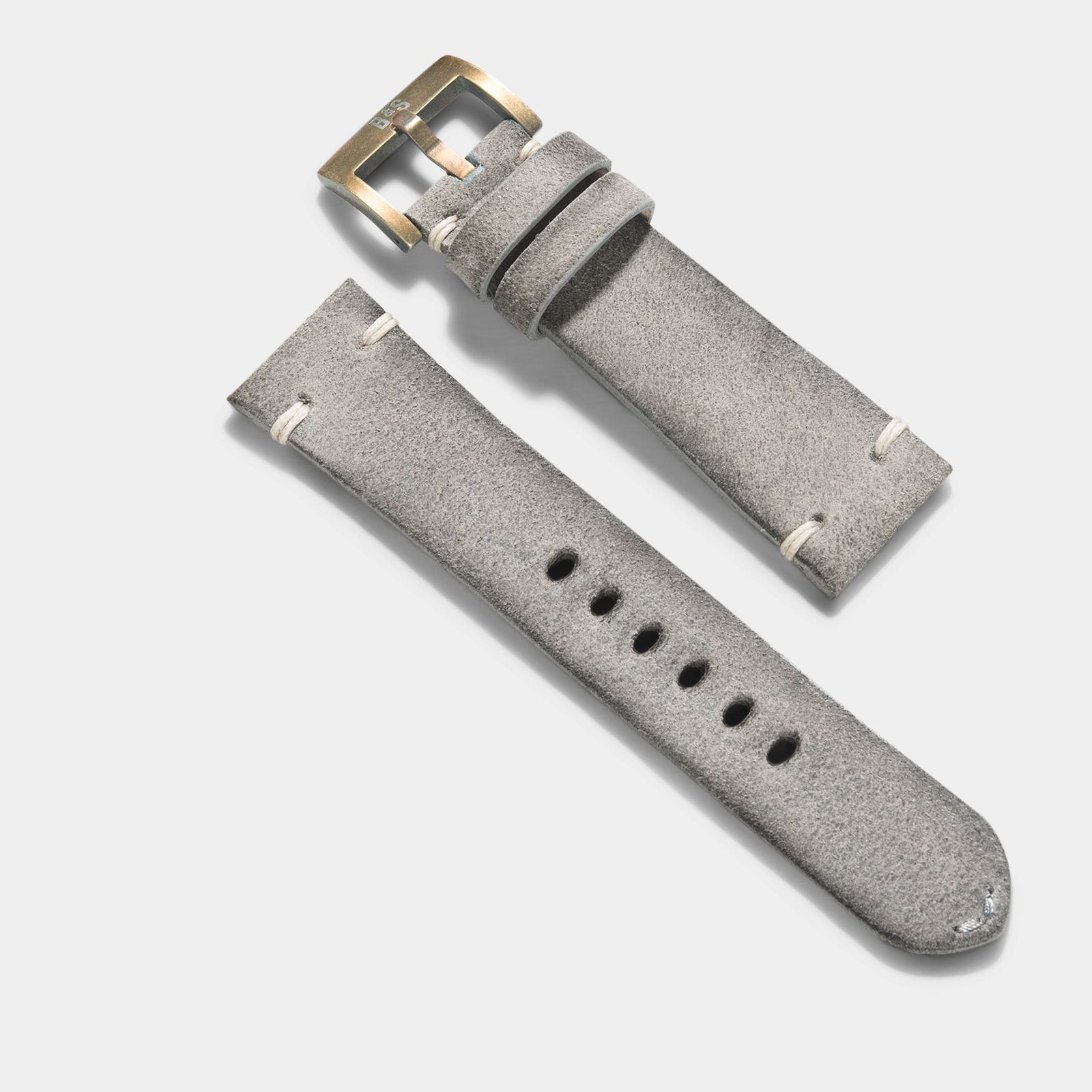 Bronze Perfect Match Rugged Grey Leren Horlogeband