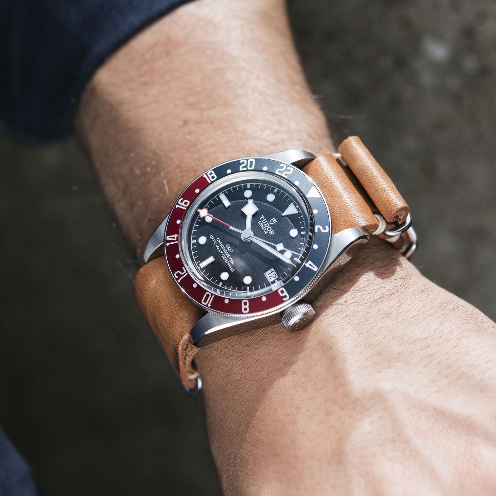 Caramel Brown Nato Leren Horlogeband