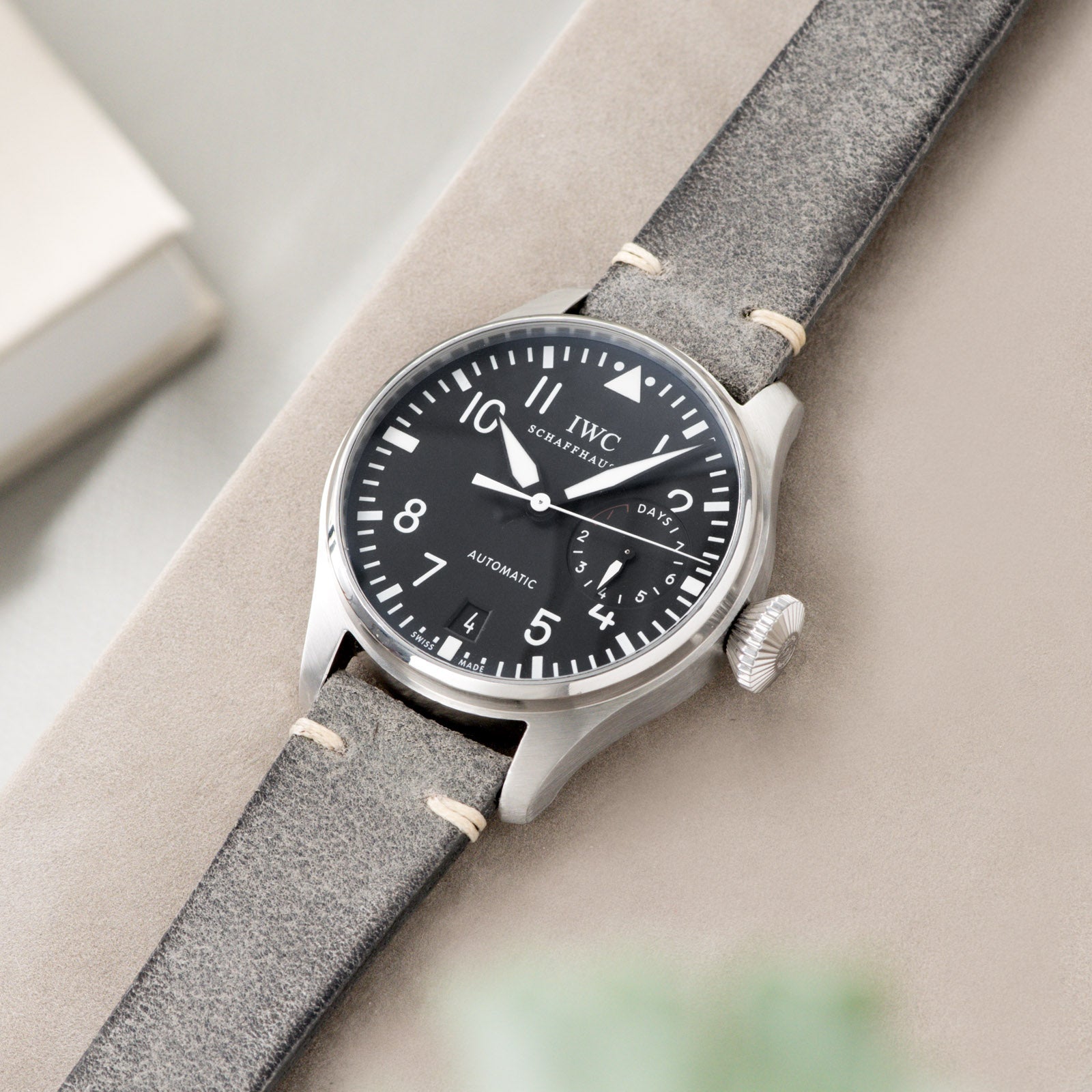 Rugged Grey Leren Horlogeband