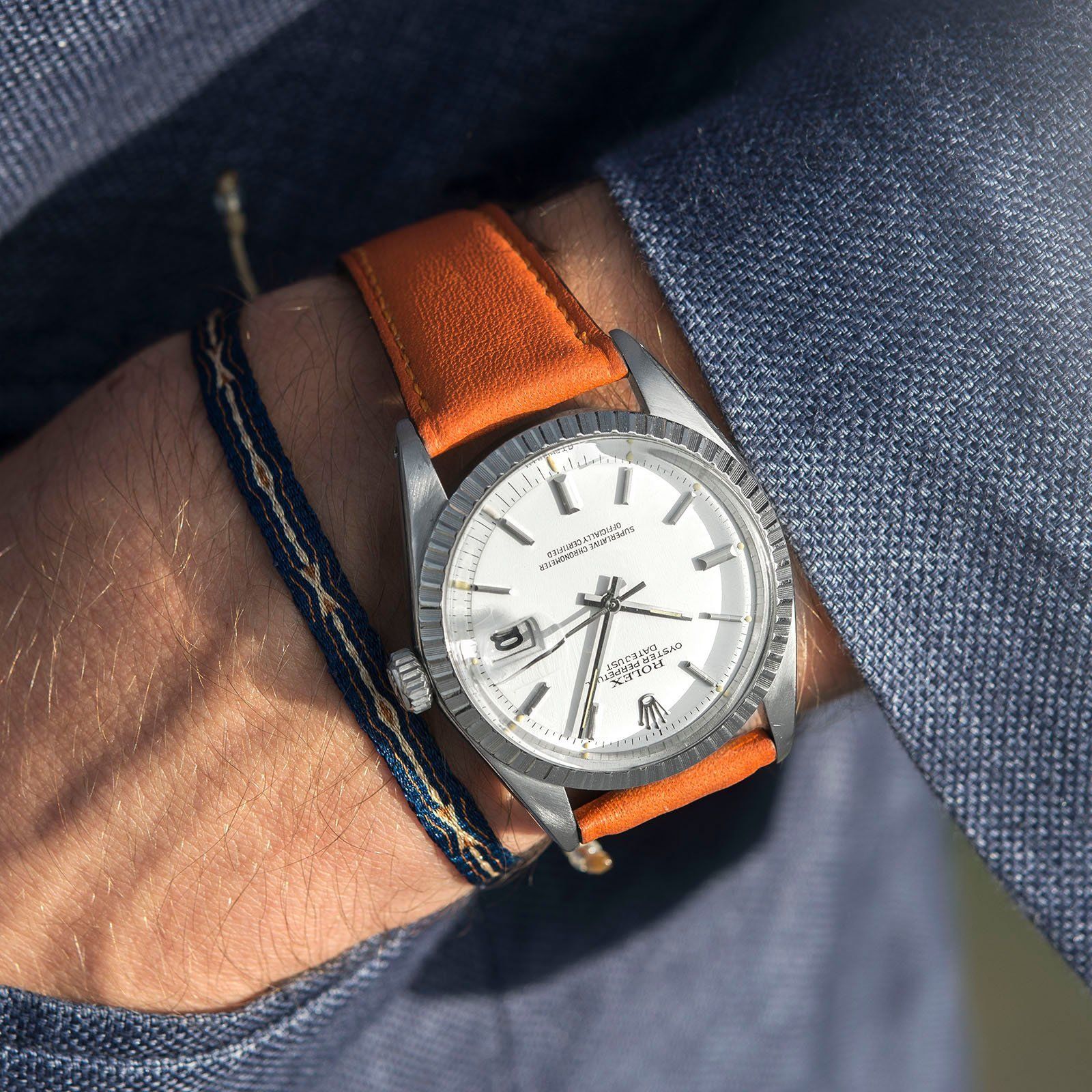 City Orange Leren Horlogeband
