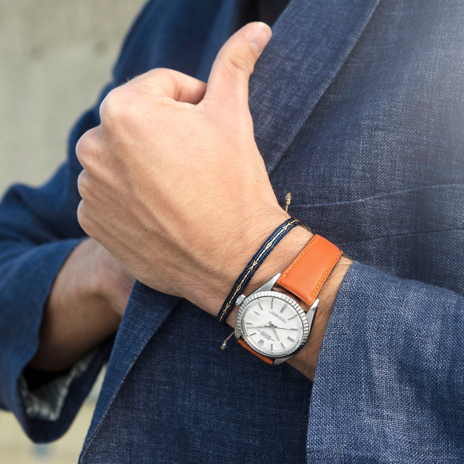 City Orange Leren Horlogeband