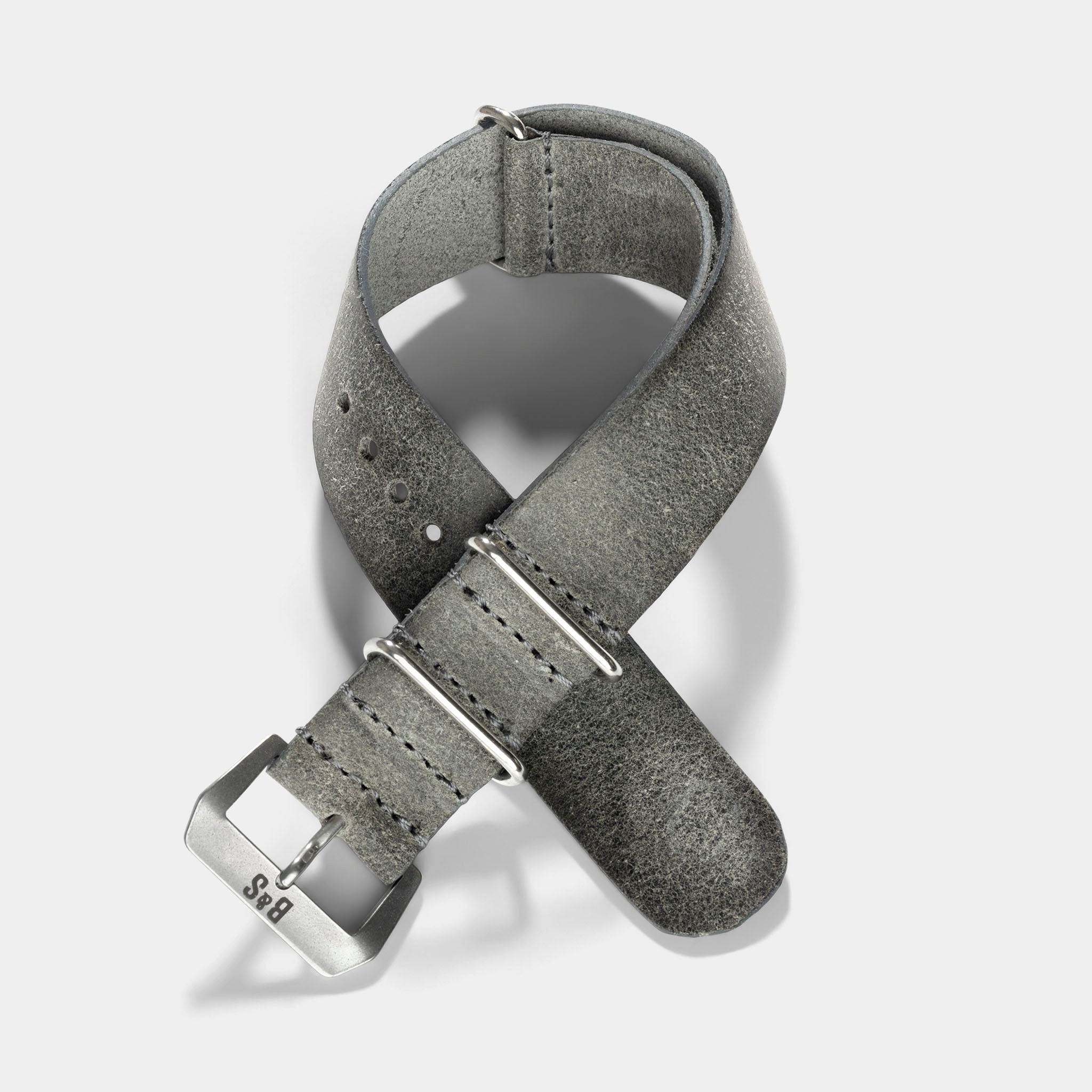 Horlogeband voor Rolex Submariner 5513 & 1680 - Grey Single Pass Leather