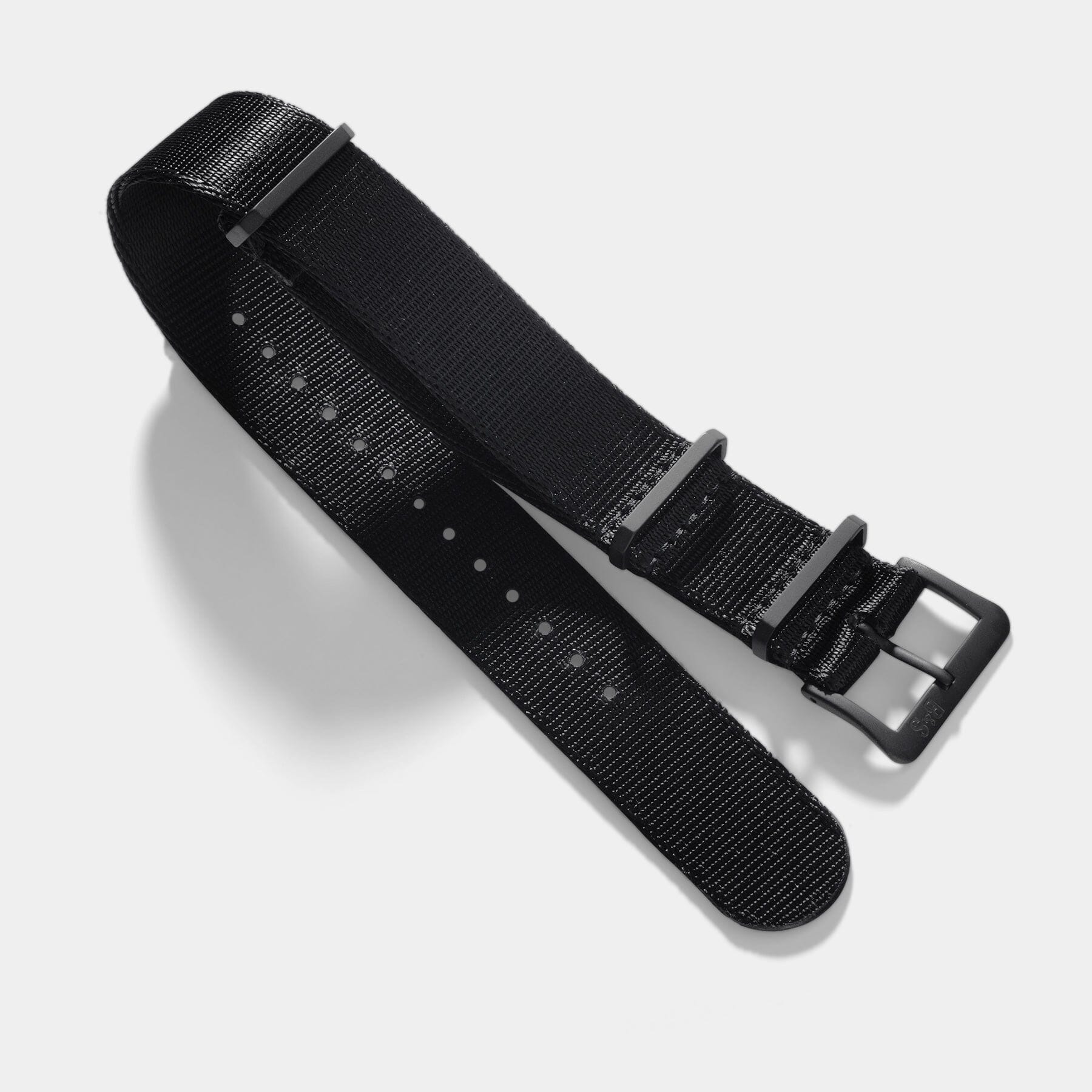 Deluxe Nylon Nato Horlogeband Diep Zwart