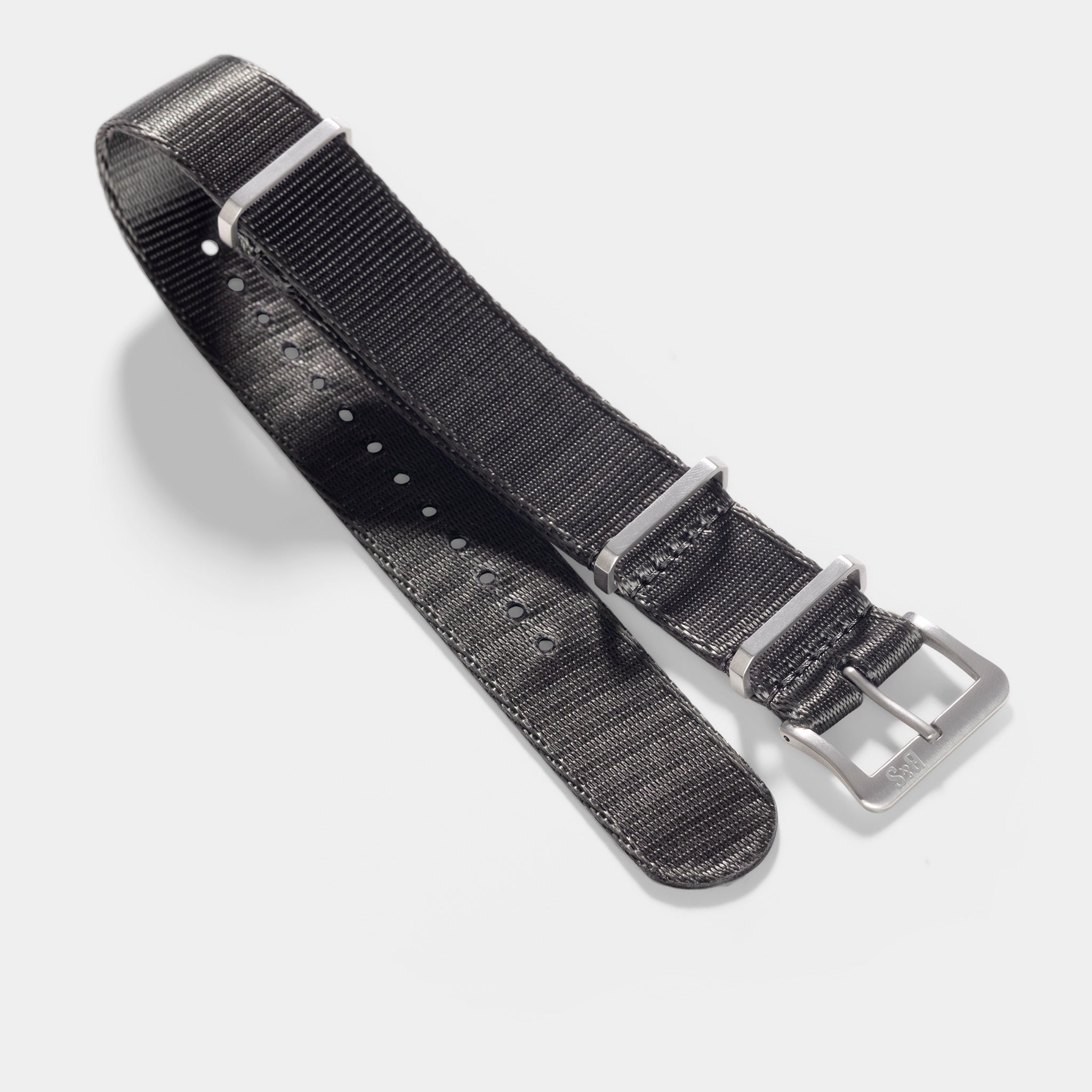 Deluxe Nylon Nato Horlogeband Graphite Grijs