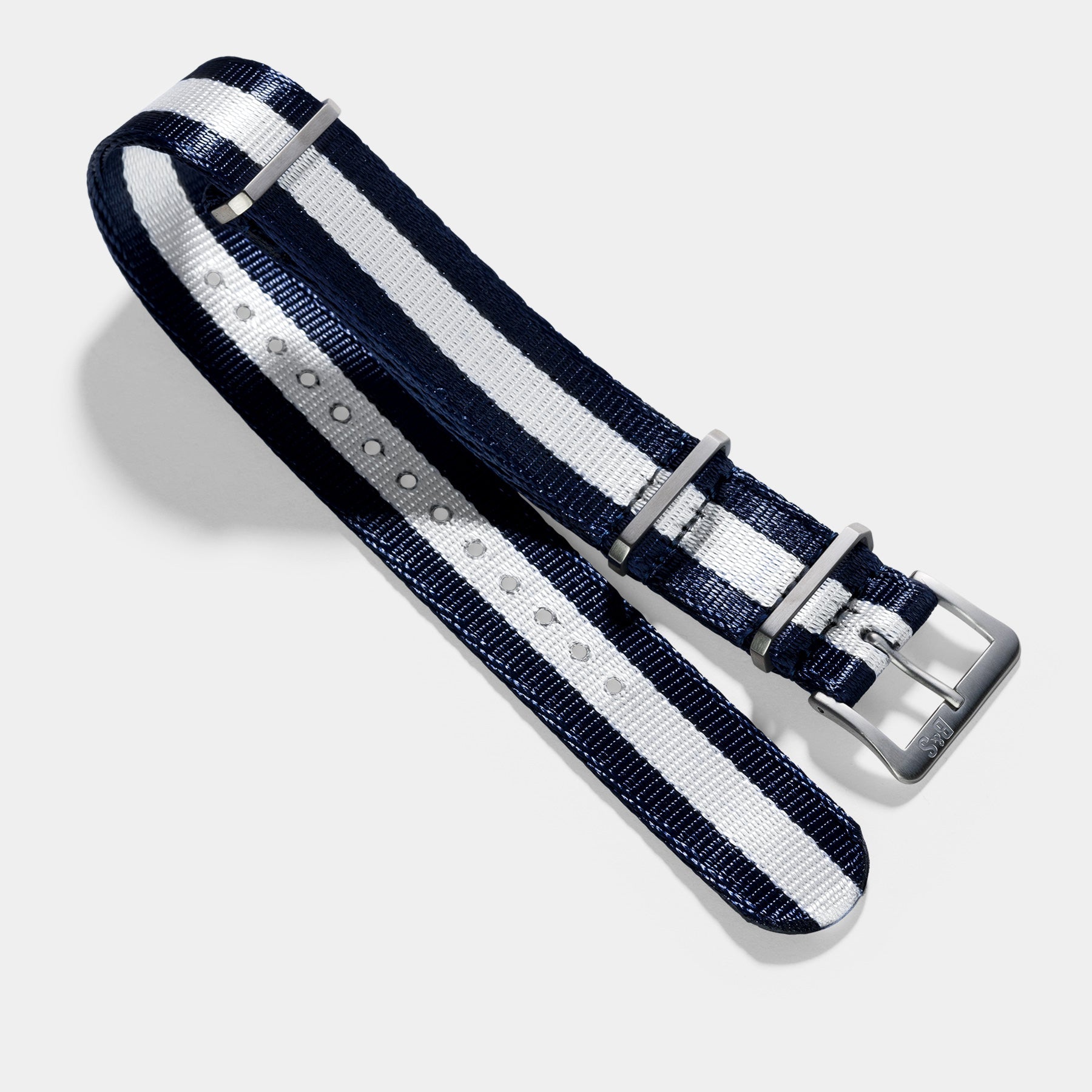 Deluxe Nylon Nato Horlogeband Navy White