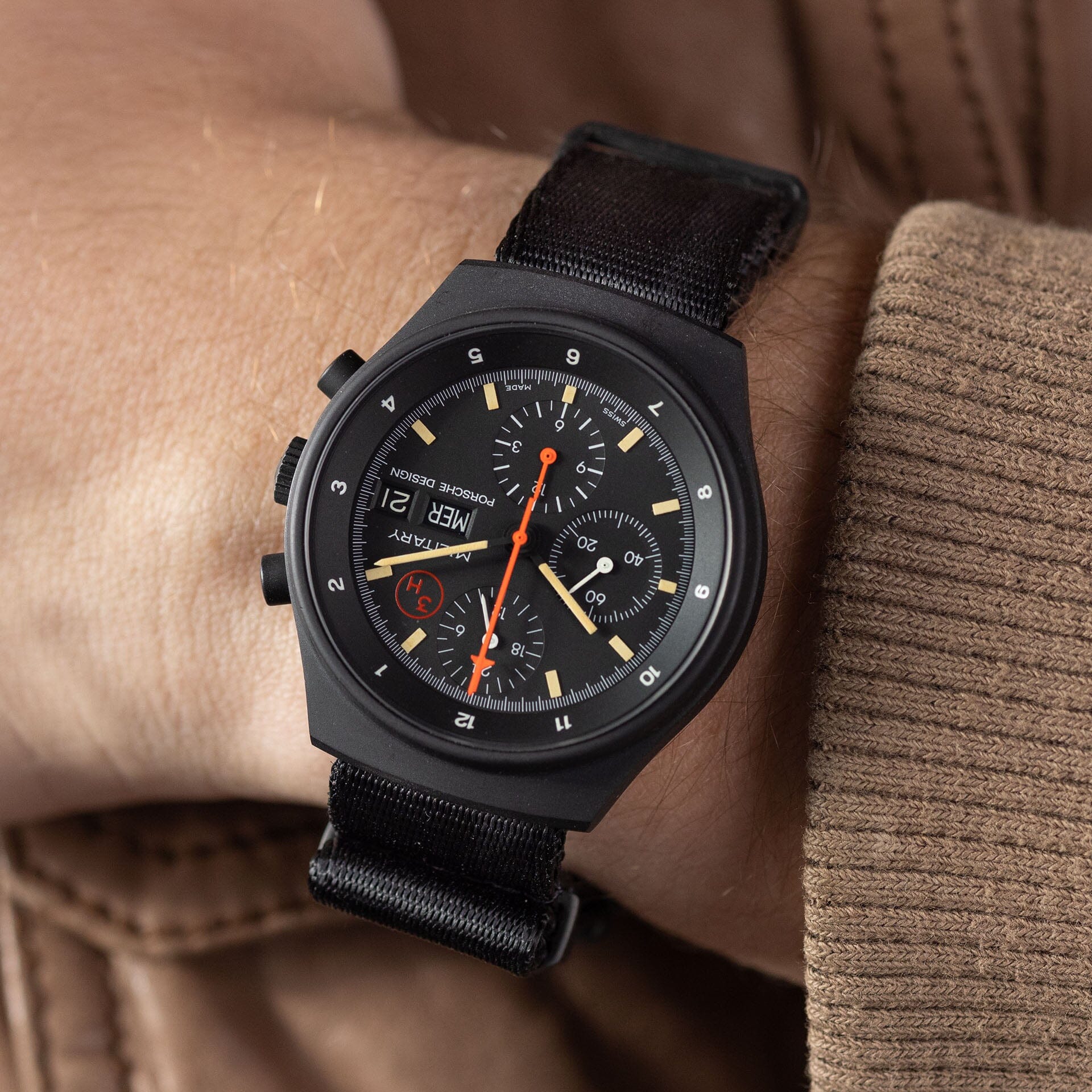 Deluxe Nylon Nato Horlogeband Diep Zwart