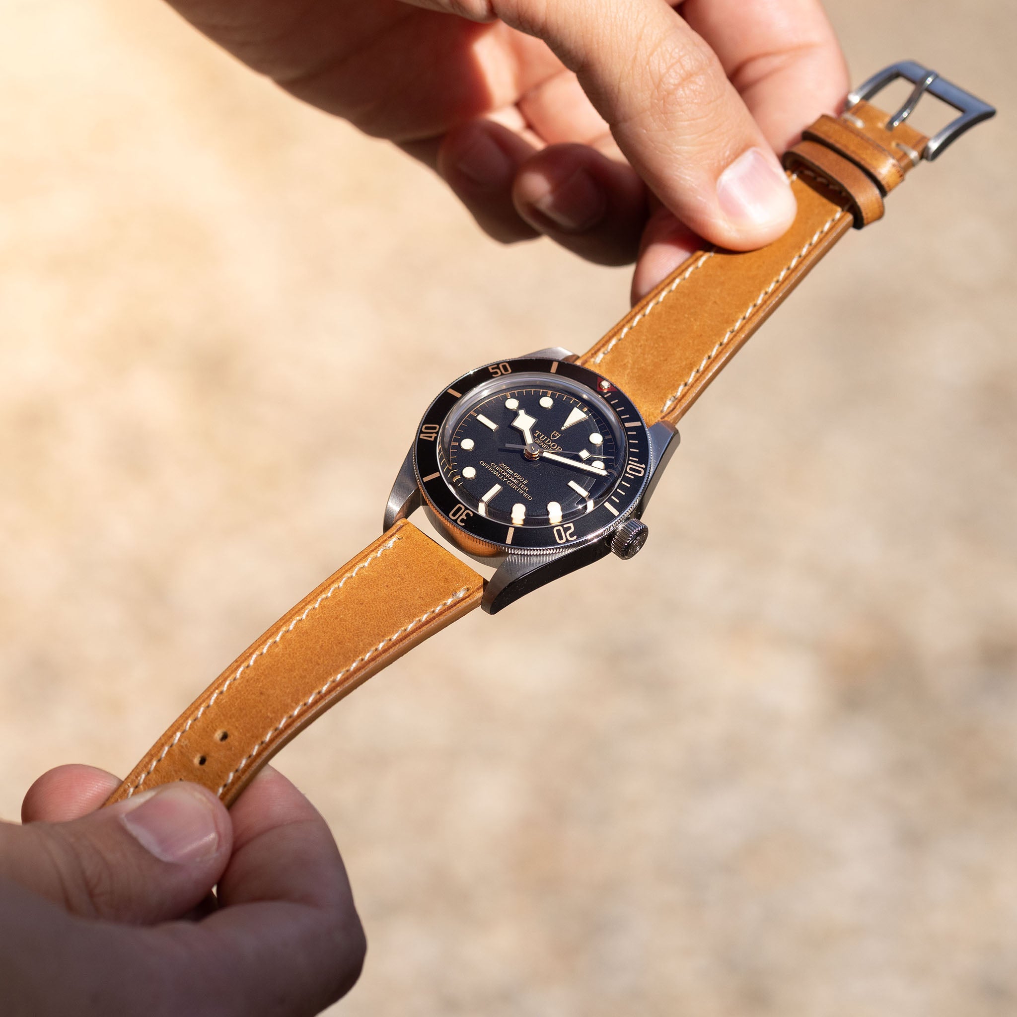 Durham Cognac Brown Leather Watch Strap